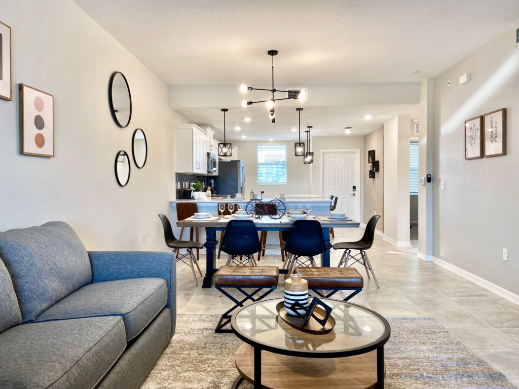 Dining Room, Living Room and Kitchen