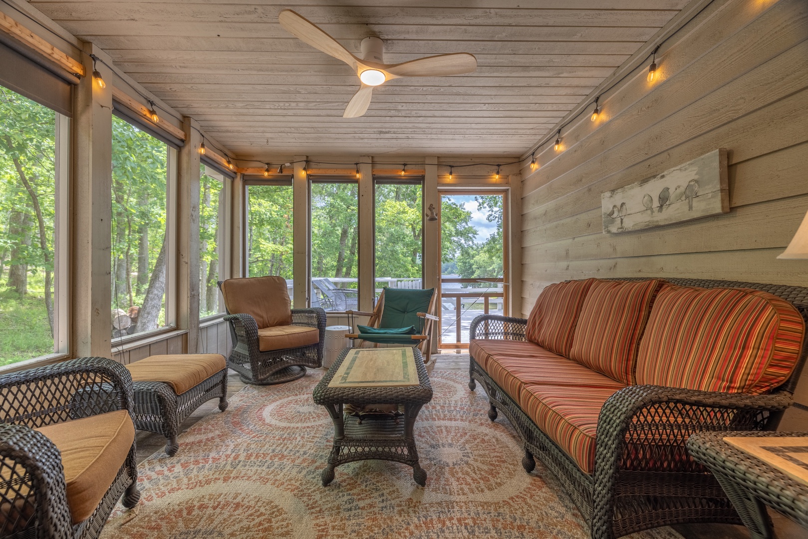 Enjoy a peaceful morning in the all-seasons room, sipping coffee while watching the sunrise