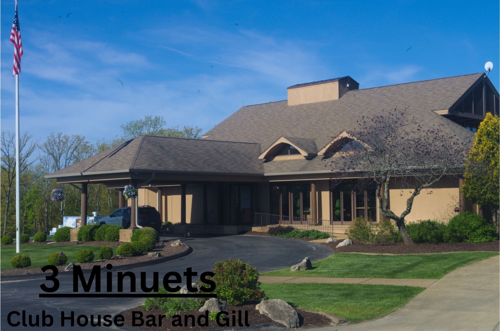 The beautiful clubhouse is a great place to get some dinner or start a round of golf.