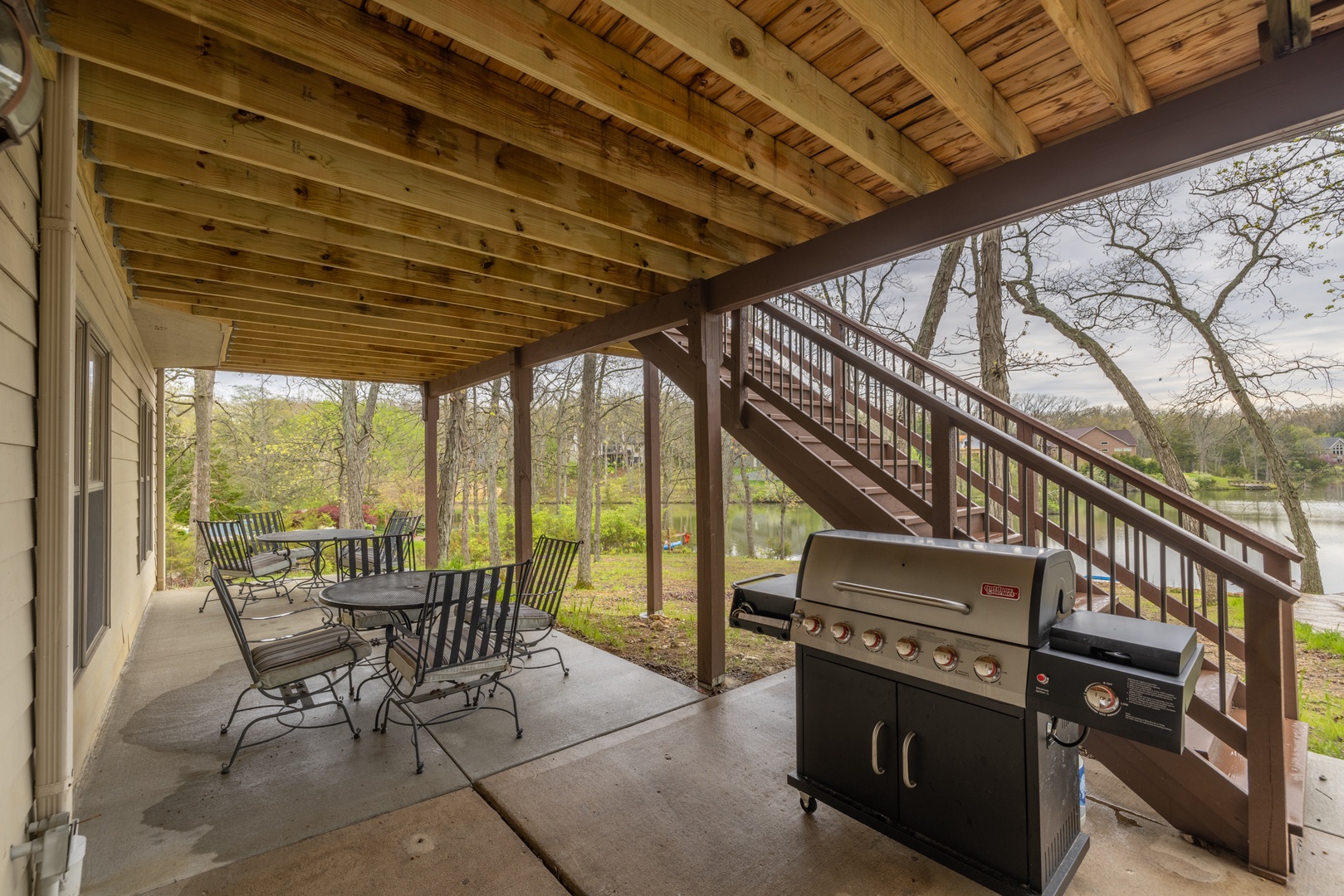 No matter the weather, spend time outdoors on the covered patio, or grill up your favorites on the gas grill