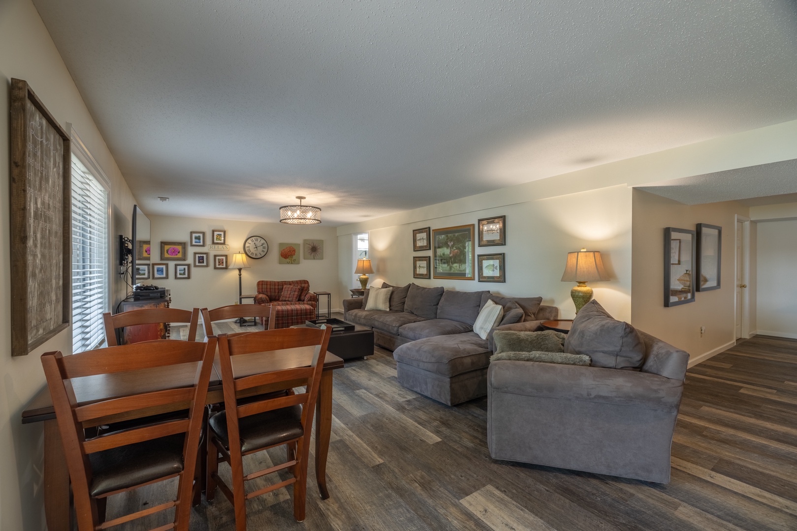 Spacious lower level living area