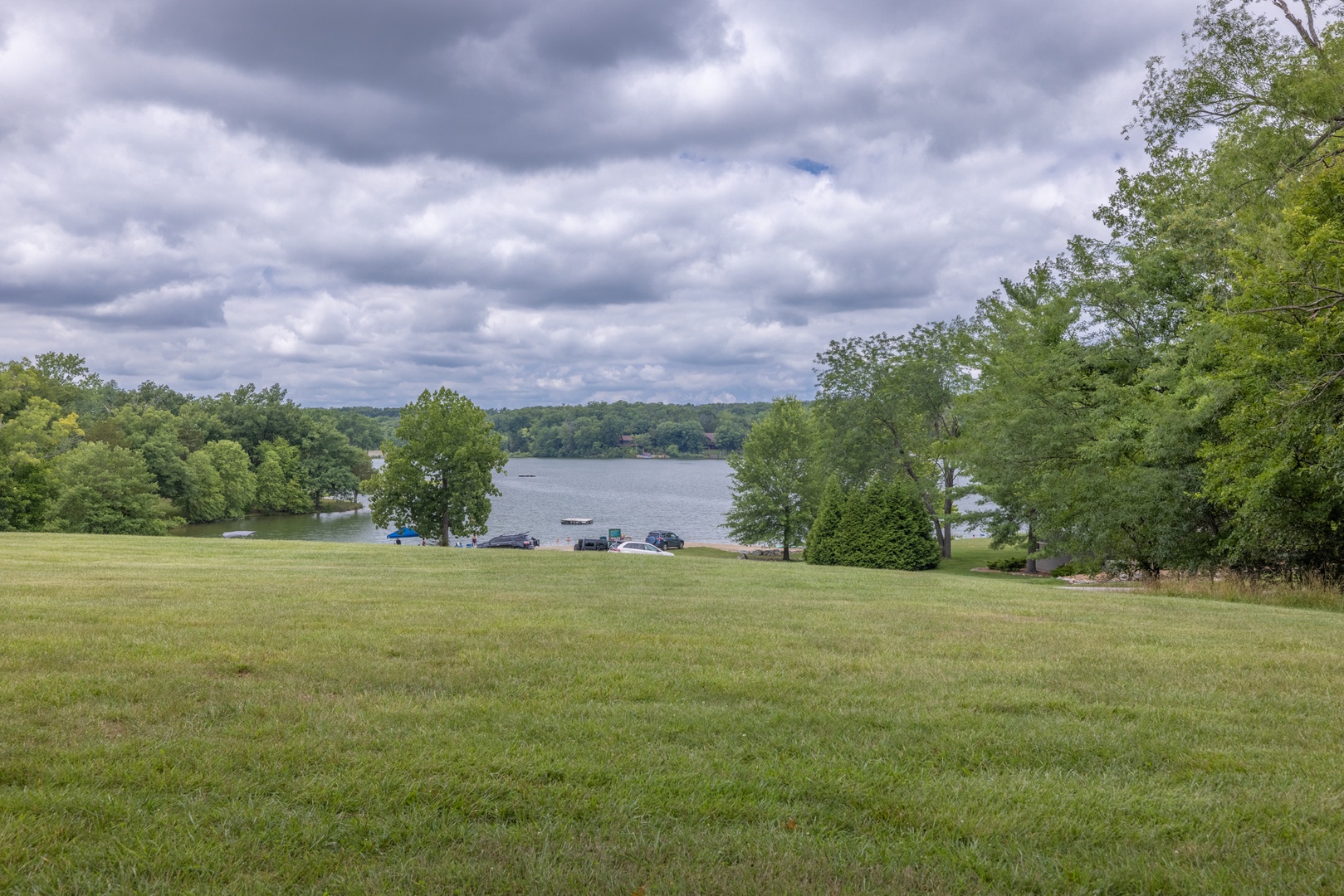 Stunning view of Lake Aspen from the back of the property