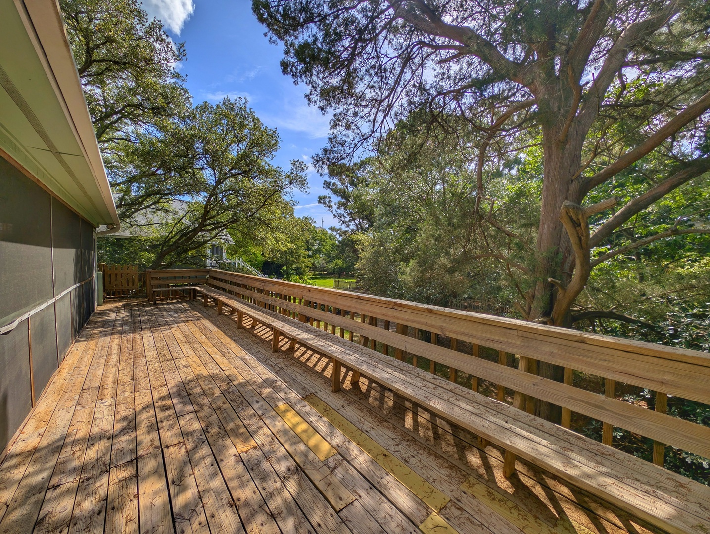 Step onto your private deck and take in the peaceful canopy of mature trees surrounding you—a serene treetop retreat perfect for morning coffee or evening relaxation.