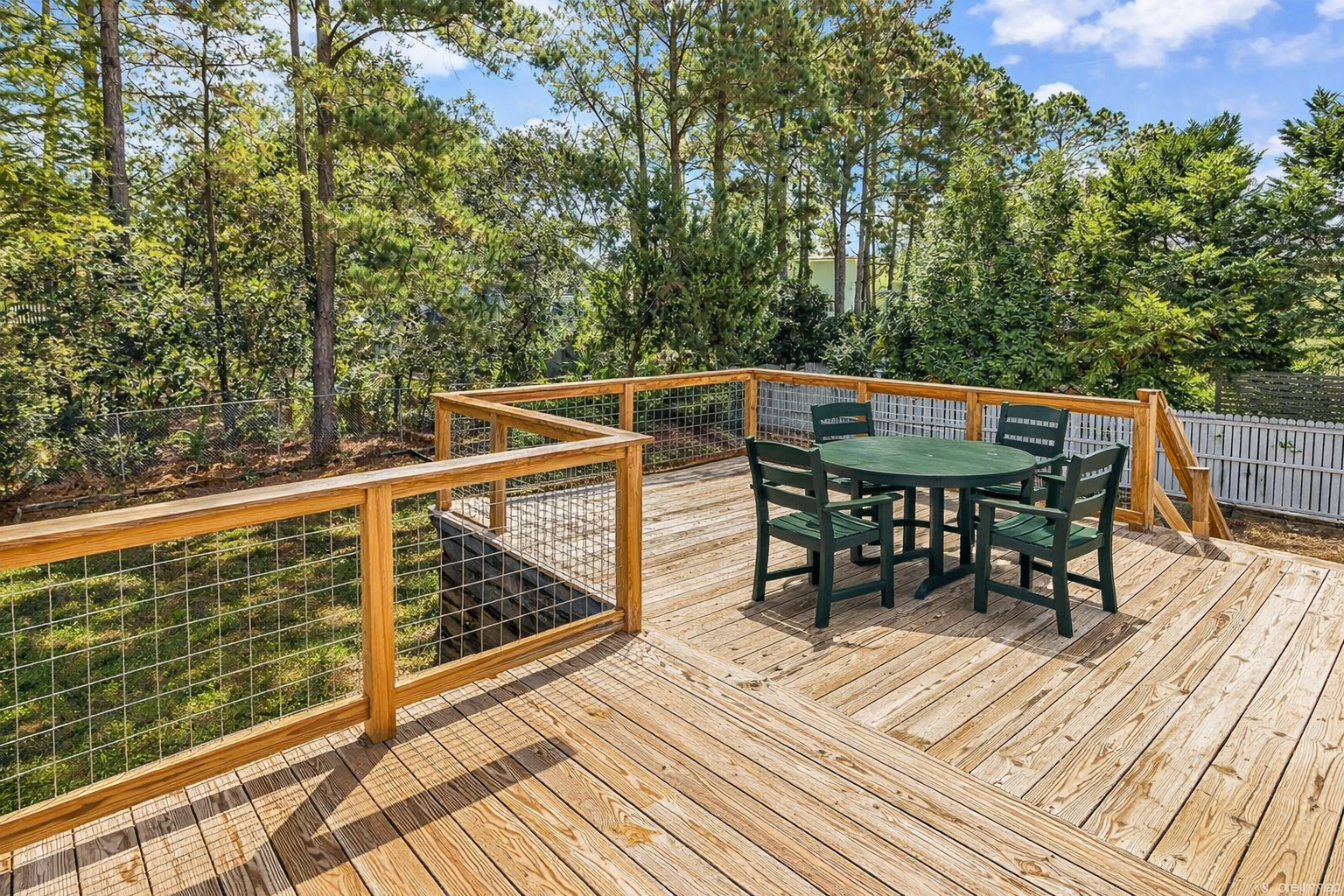 Step onto your private deck and breathe in fresh forest air while dining al fresco surrounded by towering trees.