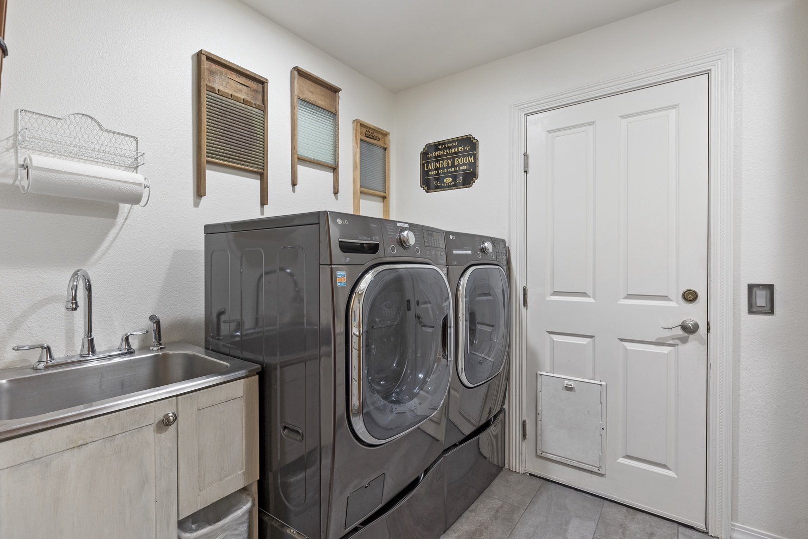 Laundry room located on lower level
