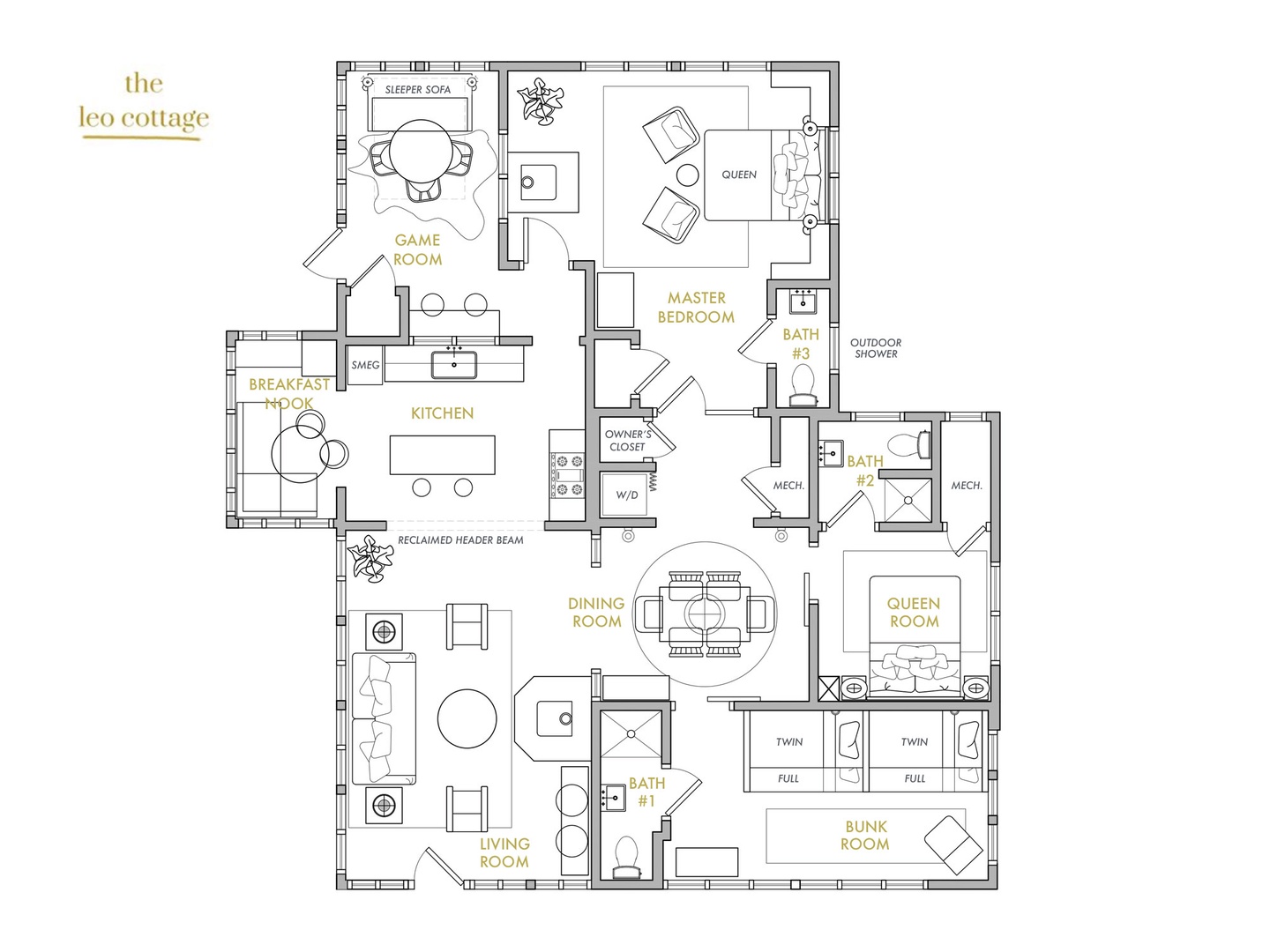 Floorplan for Leo Cottage.