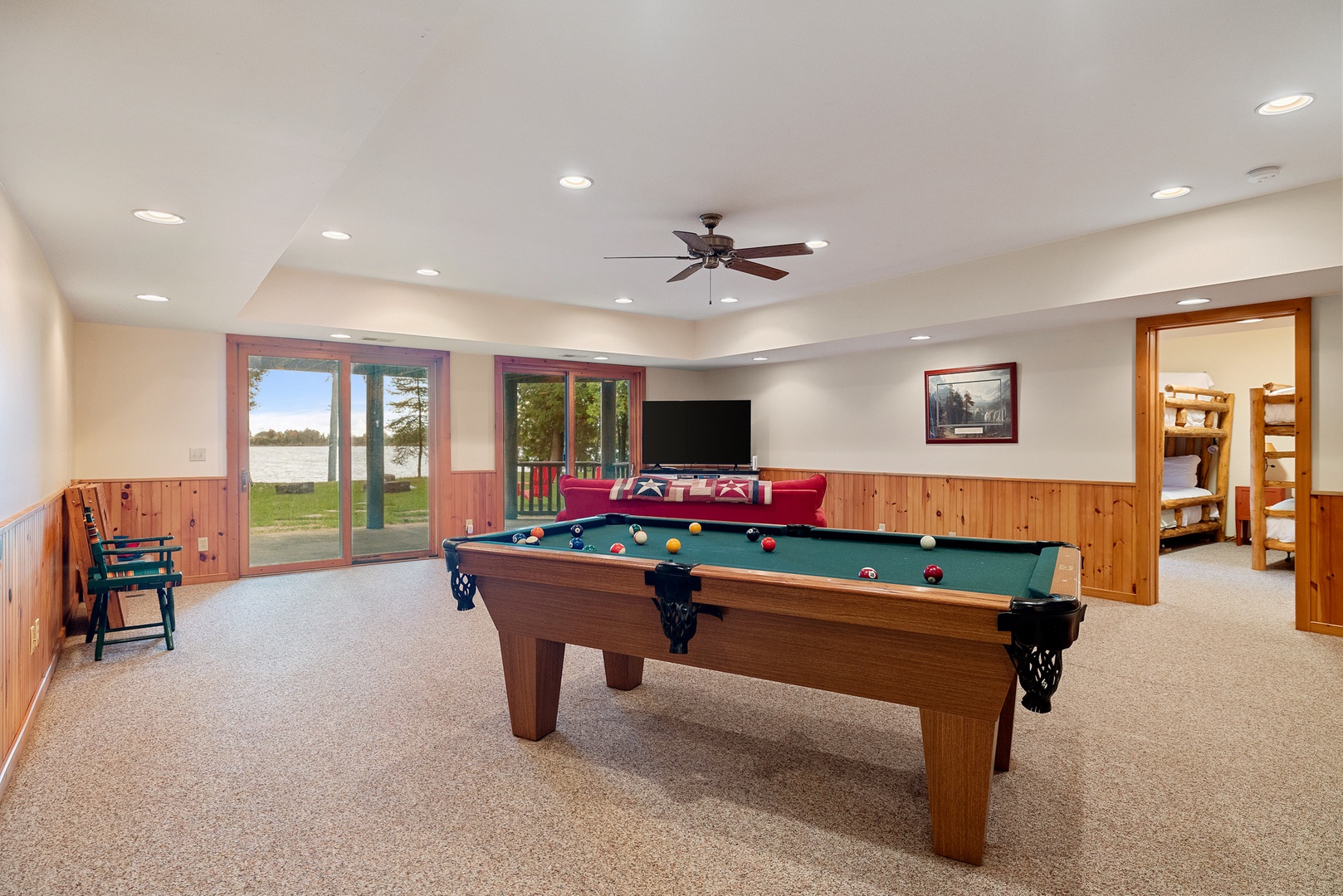 Get ready to have fun in the game room with tons of space for friendly competition.