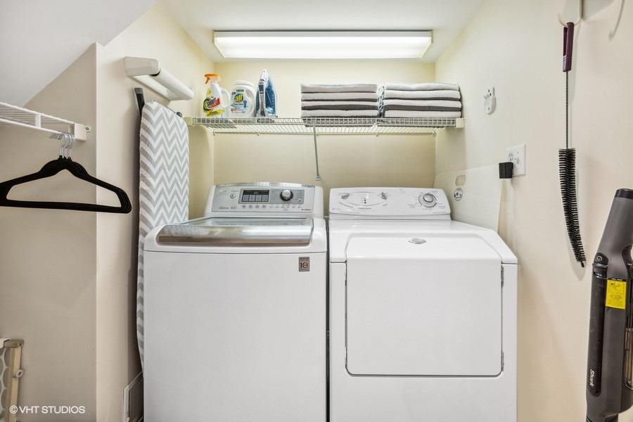 Take care of your laundry needs with ease with the convenient laundry room.