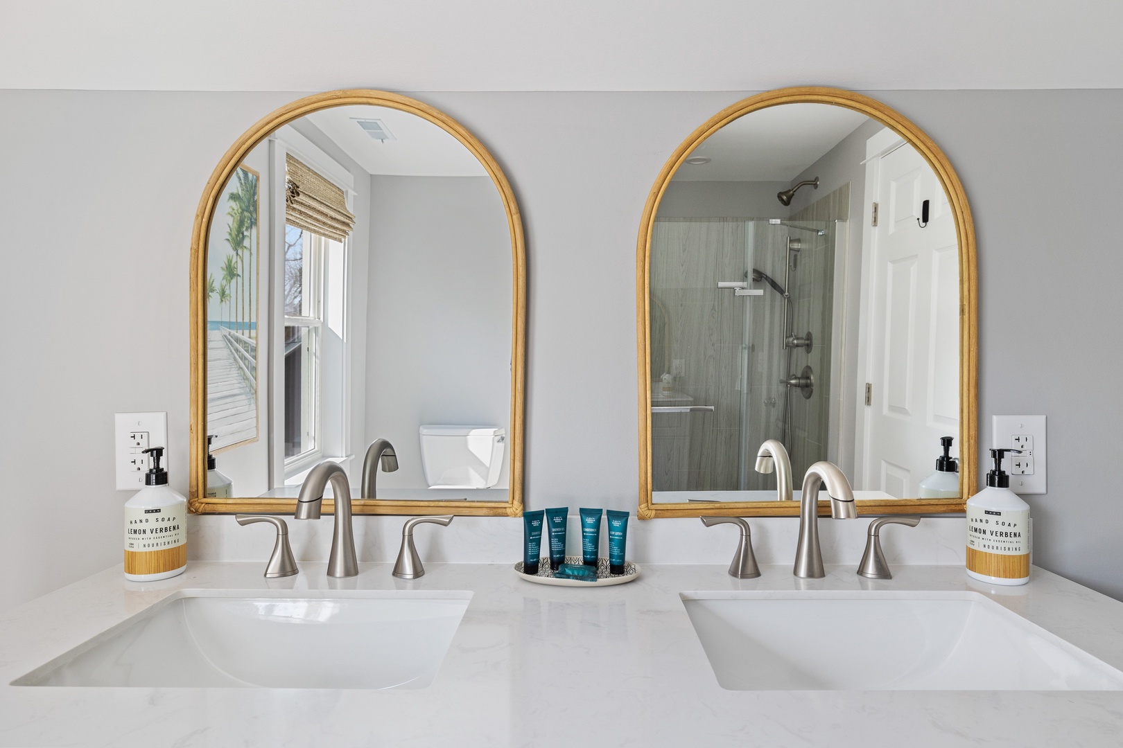 Dual vanity sinks are an amenity must for any traveling family.