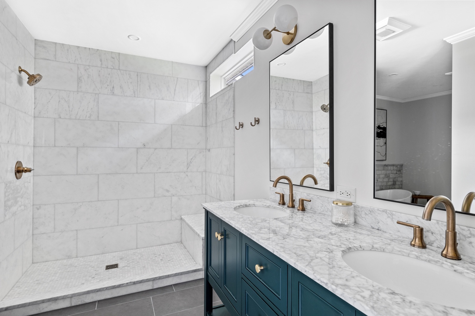The spacious walk-in shower makes you feel like you’re staying in a 5-star hotel