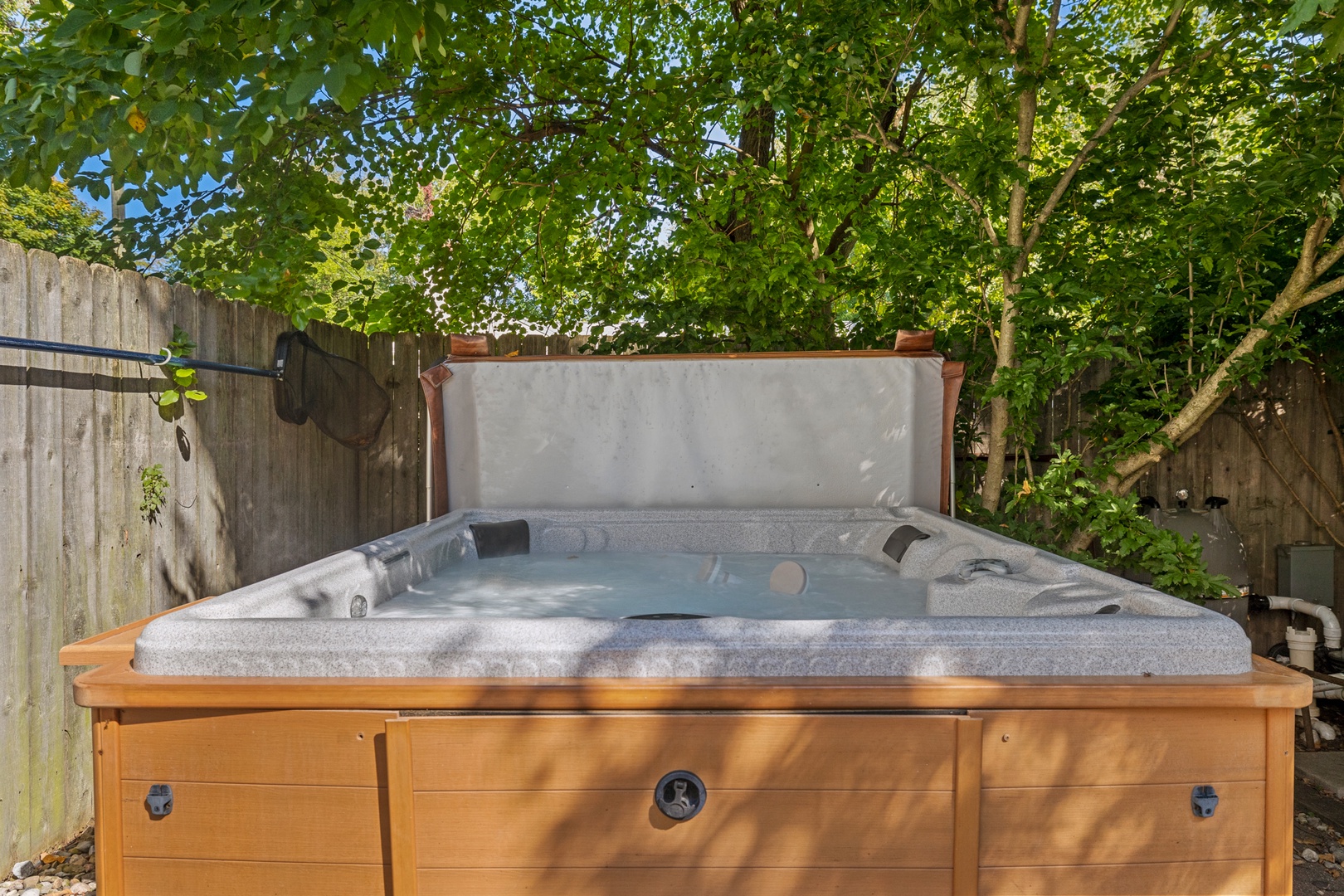 Rest and de-stress in the hot tub.