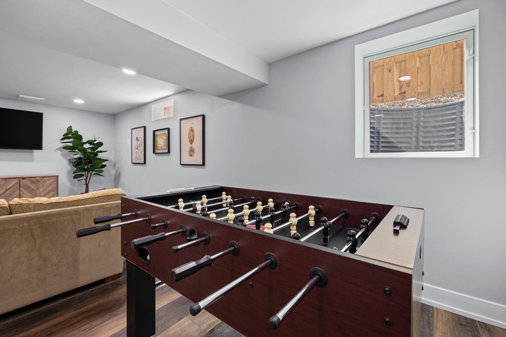 Chill out in the basement with a game of Foosball.