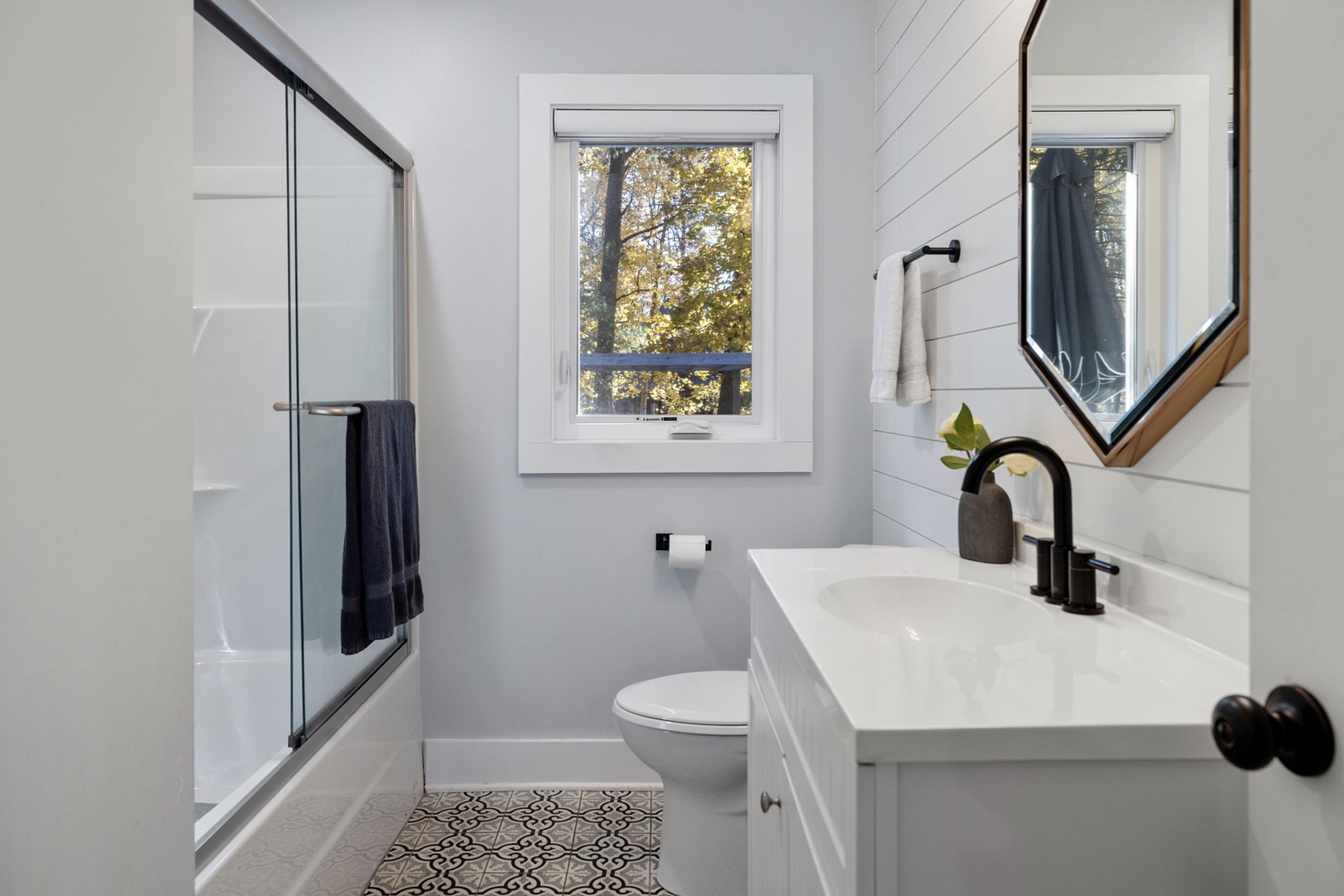 First-class fixtures and vanities are featured in every bathroom.