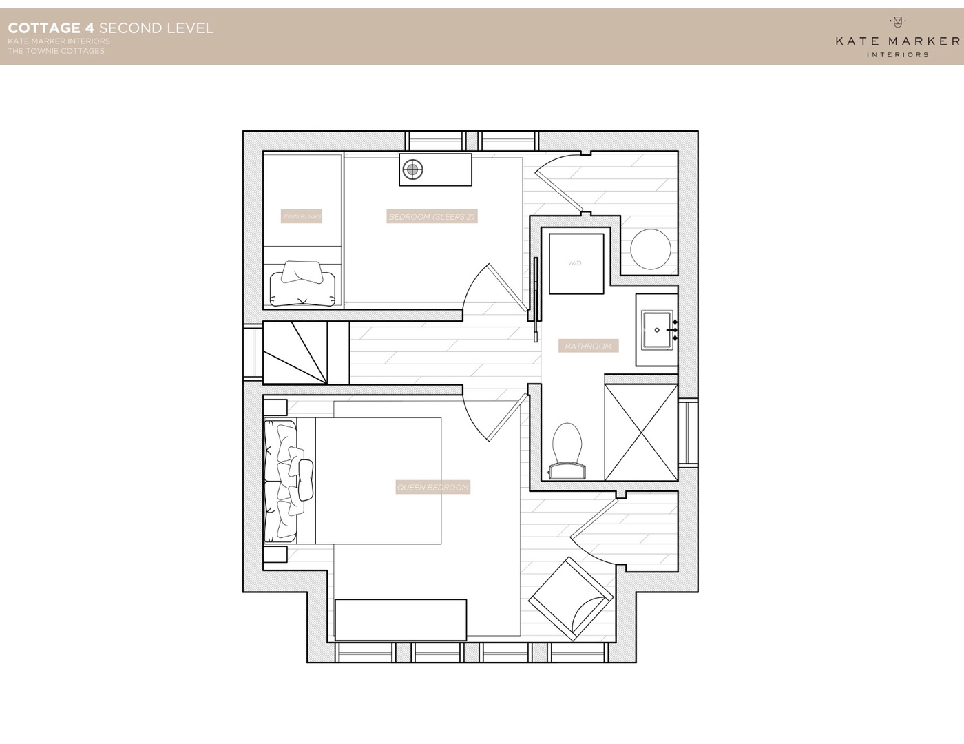 Townie Floor Plan - Cottage 4 (Upstairs)