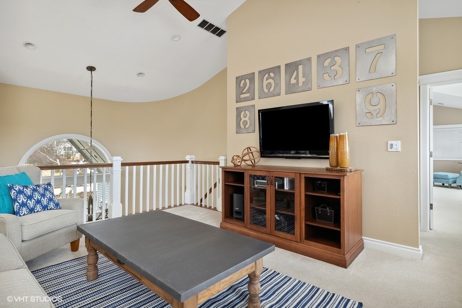 Sink into the plush sofa and enjoy your favorite movie or TV show