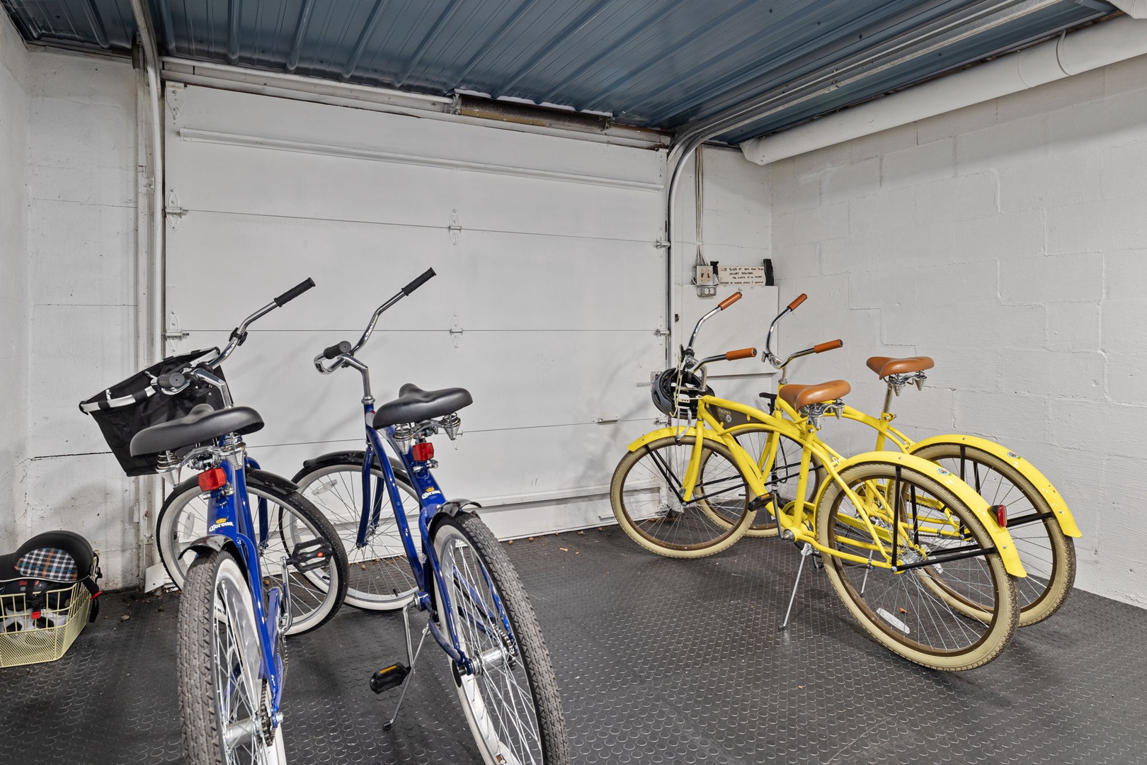 You have access to 4 cruiser bicycles any time you like!
