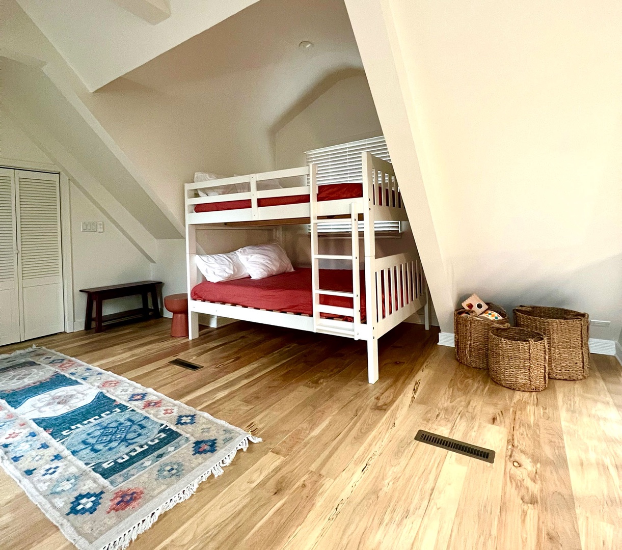 The loft area sleeps 4 in a double size bunk.