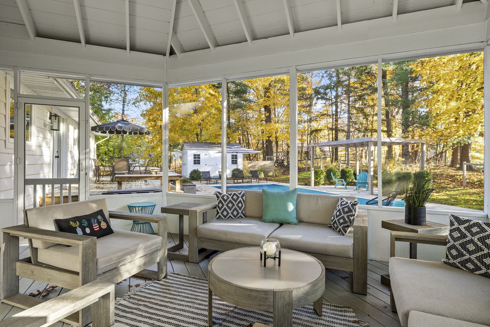 Enjoy some down-time in the super-comfy screened-in back porch.