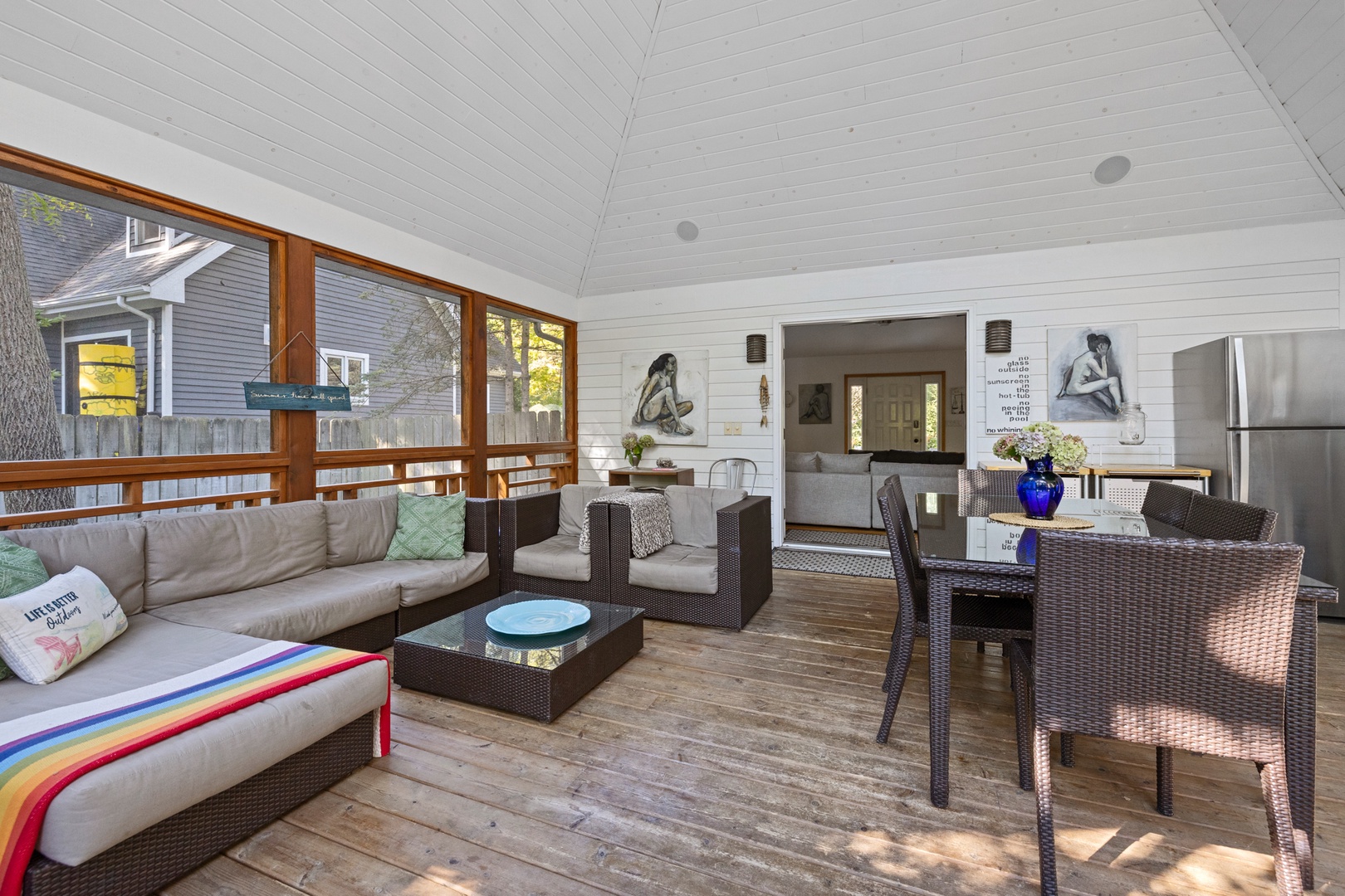 Our screened porch is a pure delight on summer afternoons.
