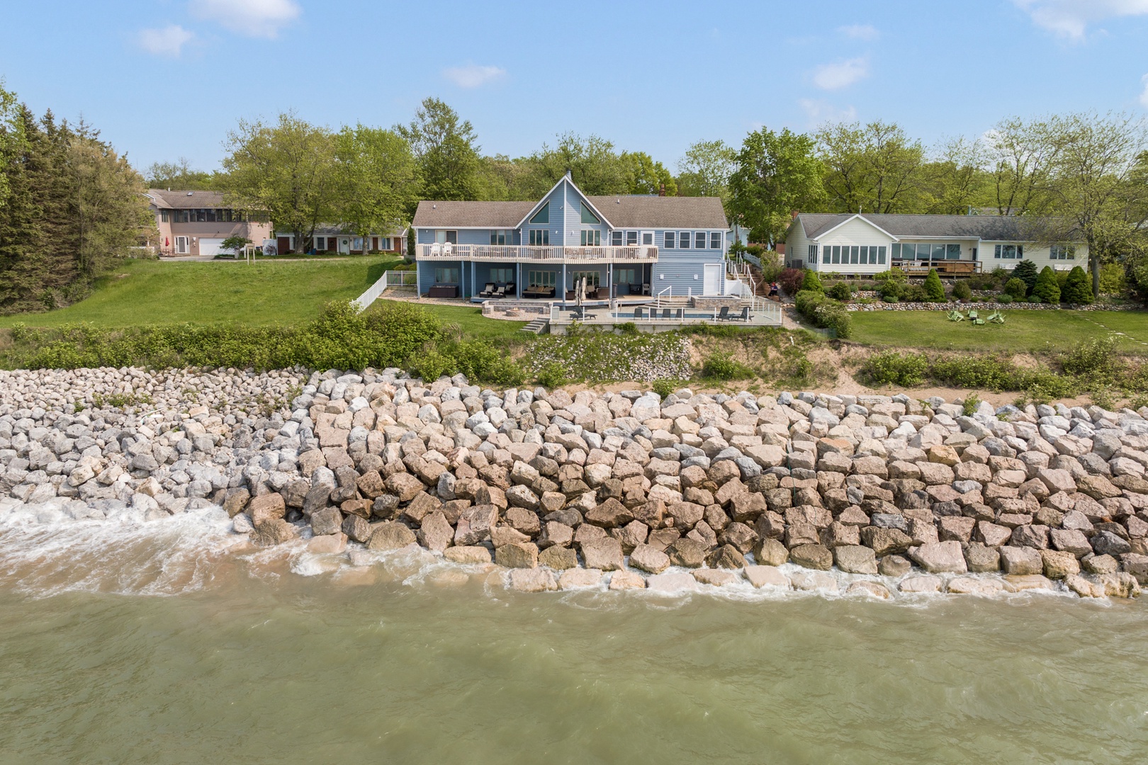 We have a rocky shoreline that does not provide lake access.