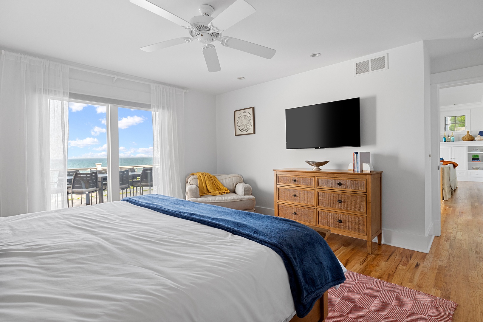 Stream a movie before the sound of waves lulls you off to sleep.
