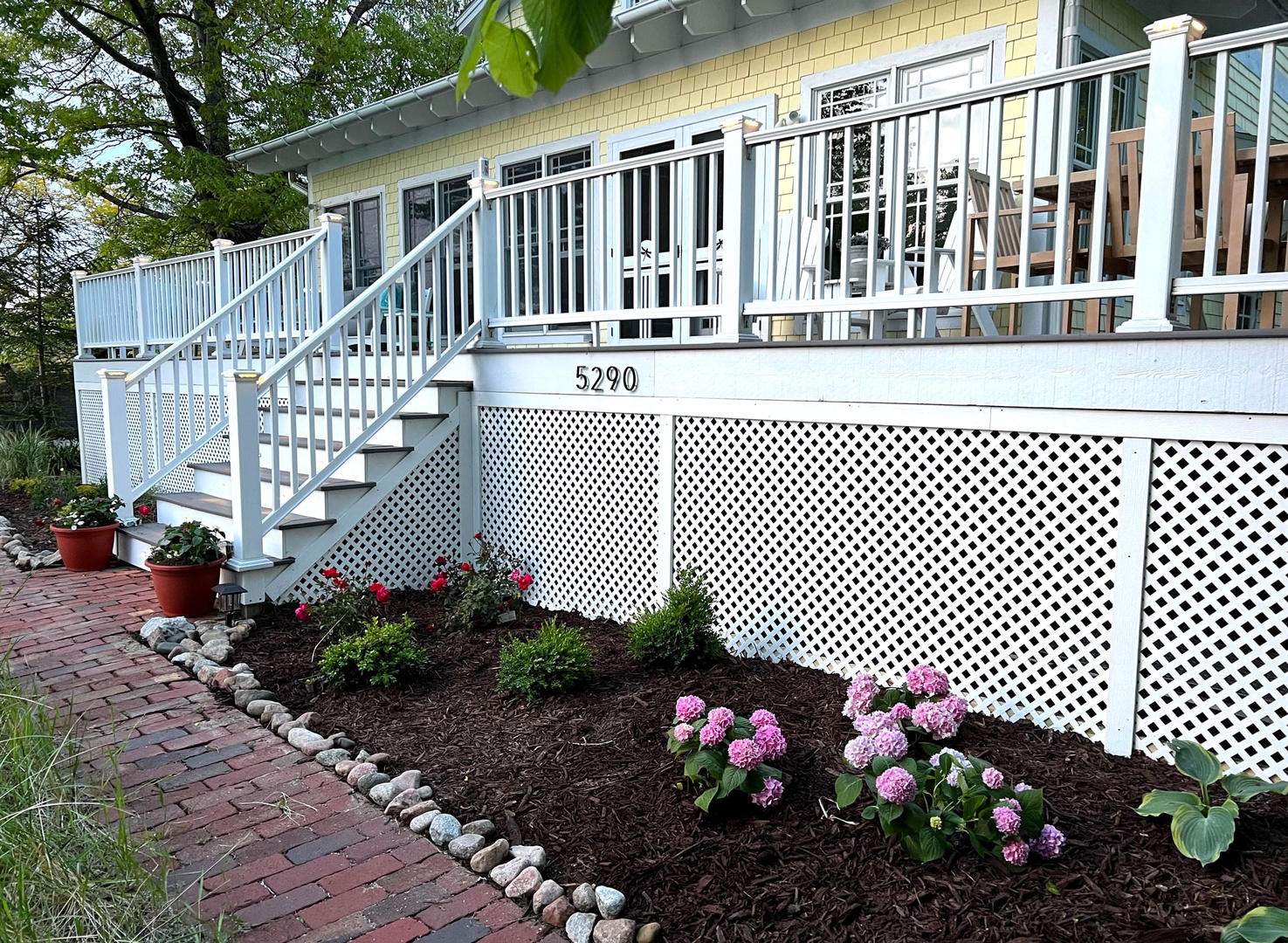 The entire property is beautifully landscaped and secluded.