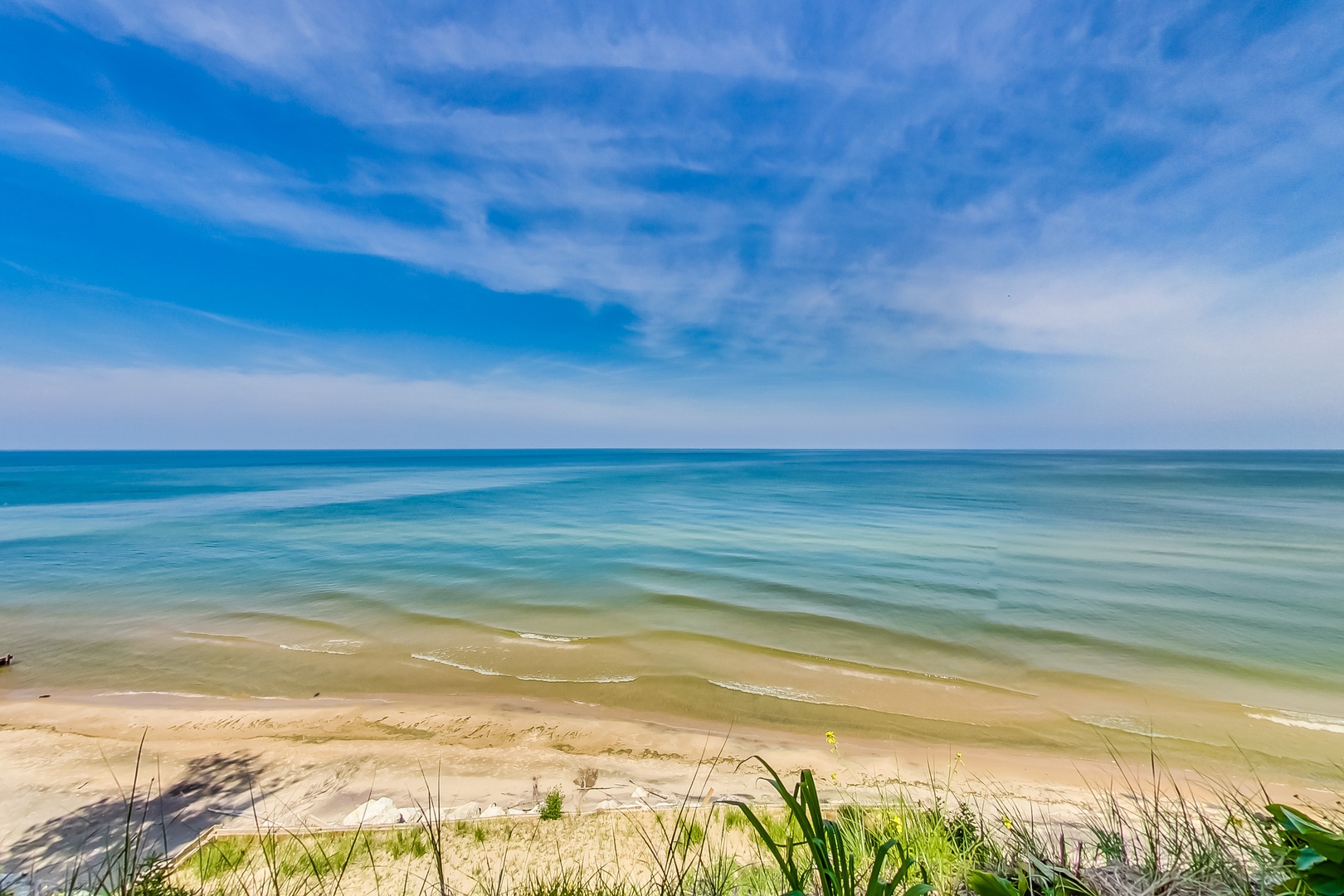 Anyone in the mood for a walk on down to the private-access Lake Michigan beach?