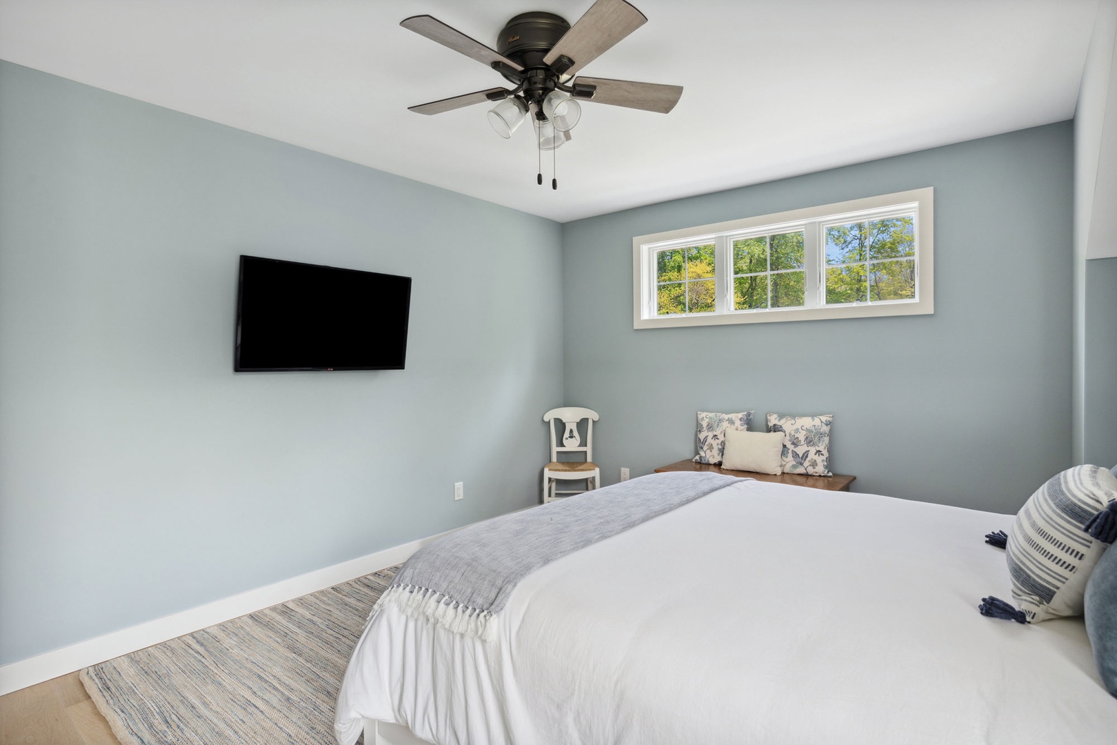 Relax with a movie or your favorite show before nodding off for the night.