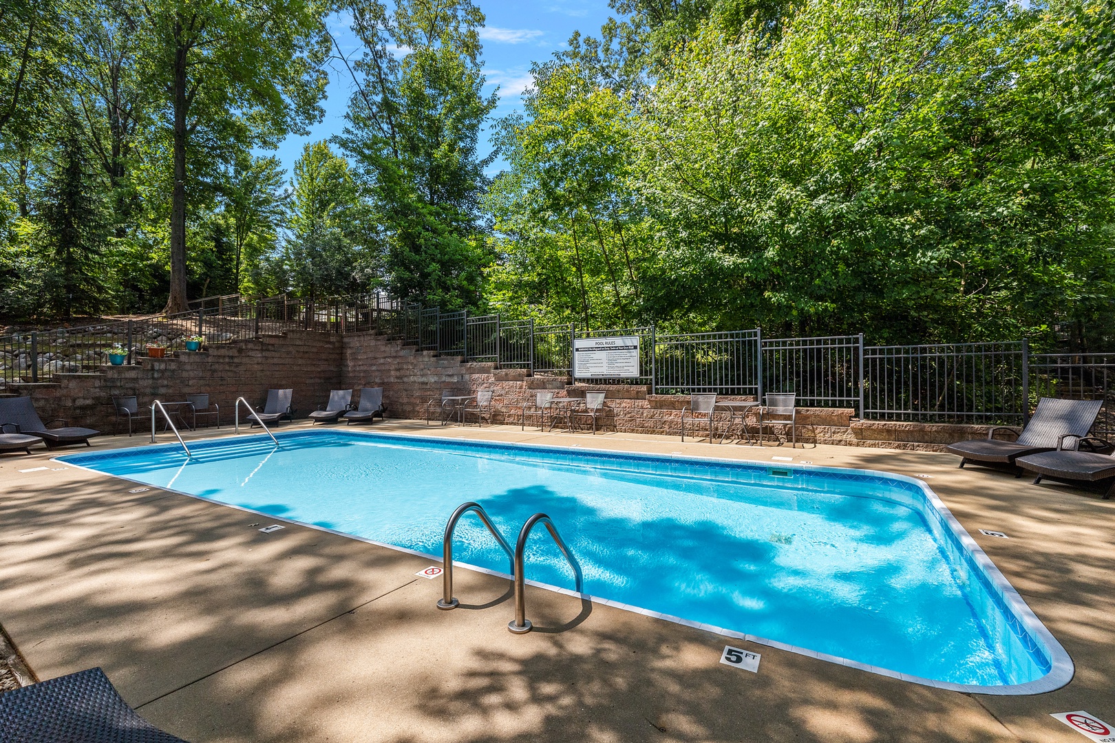 The beautiful community pool is a great place to cool off.