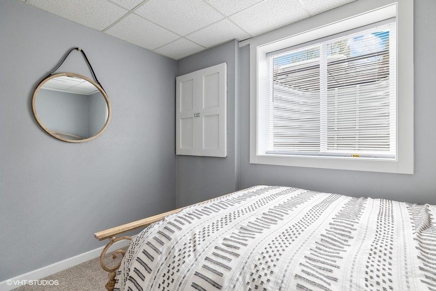 This bedroom is the perfect balance of comfort and convenience.