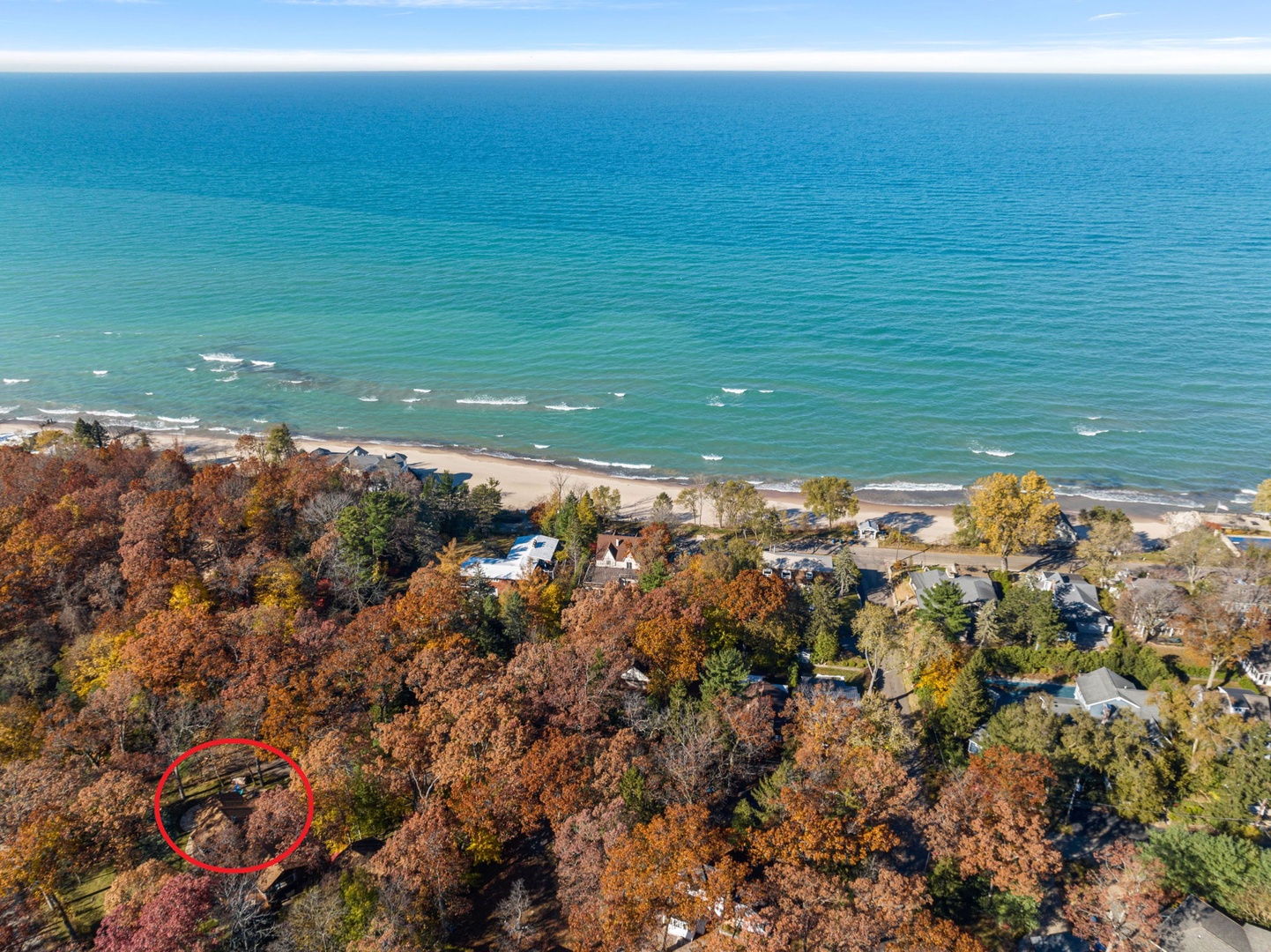 Here’s the proximity you’ll be to the magnificent Lake Michigan shoreline.