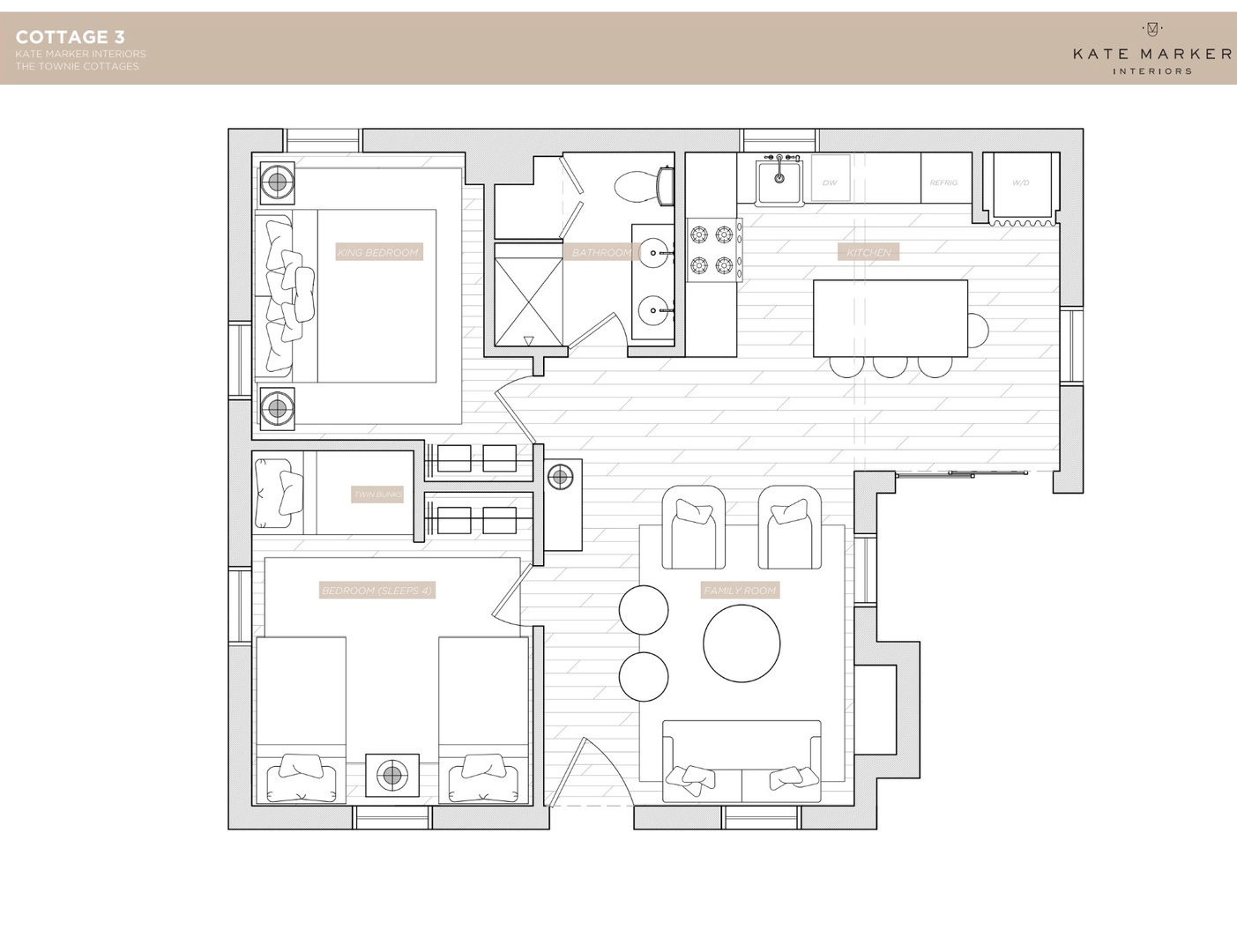 Townie Floor Plan - Cottage 3