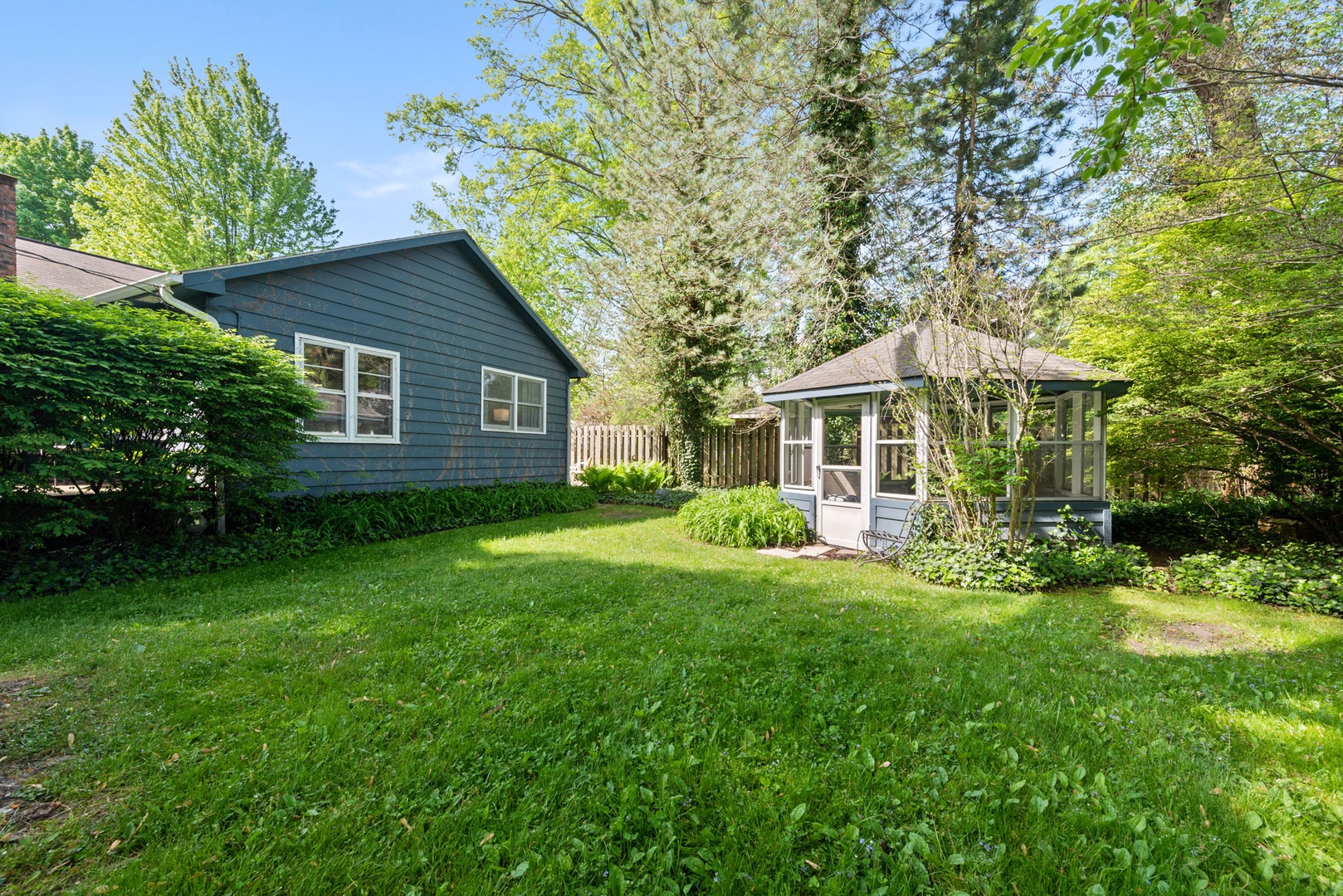 Feel like you’re entering another world when you step into the rustic gazebo.