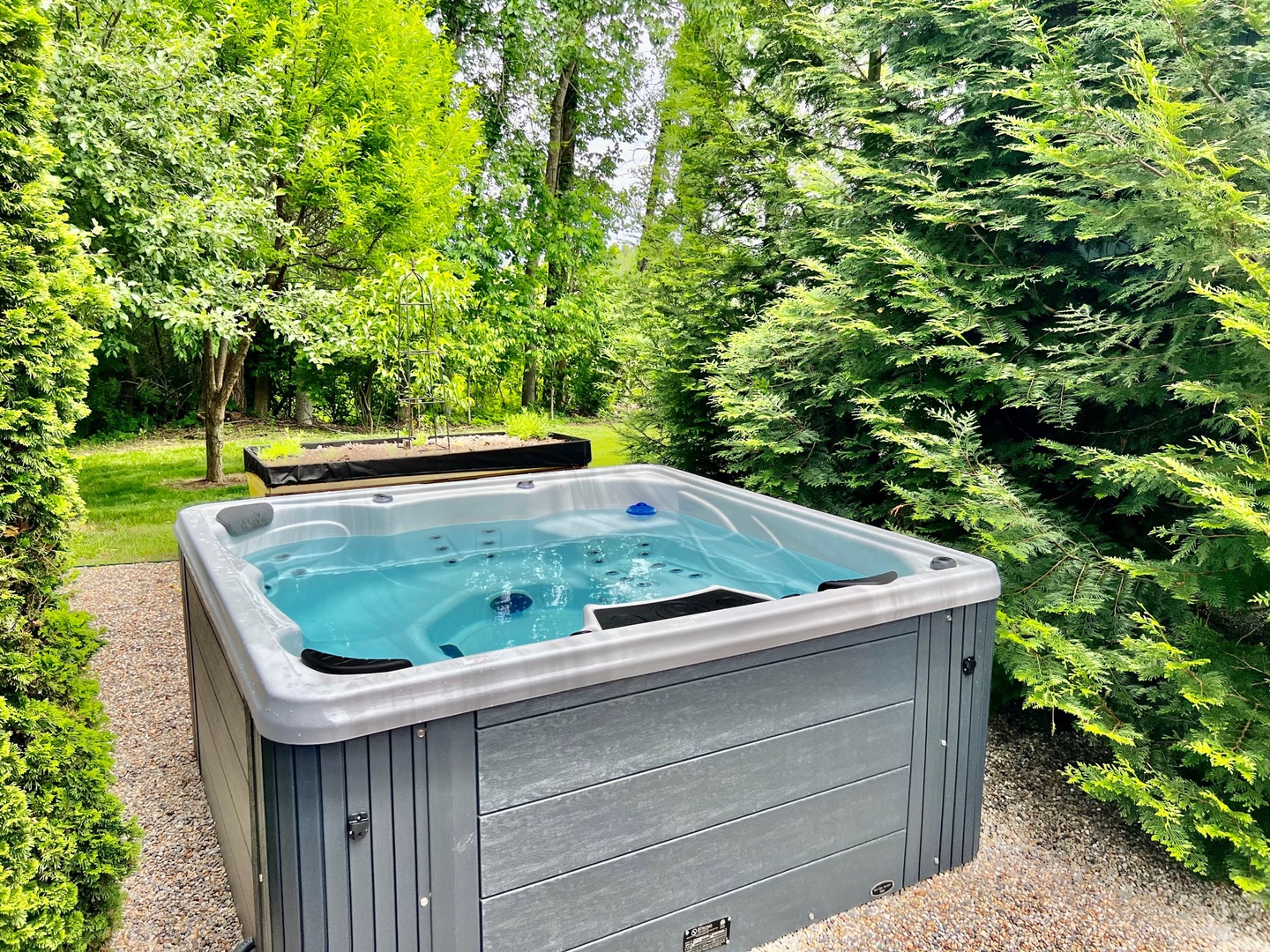 Our hot tub is perfect for relaxing after a fun filled day!
