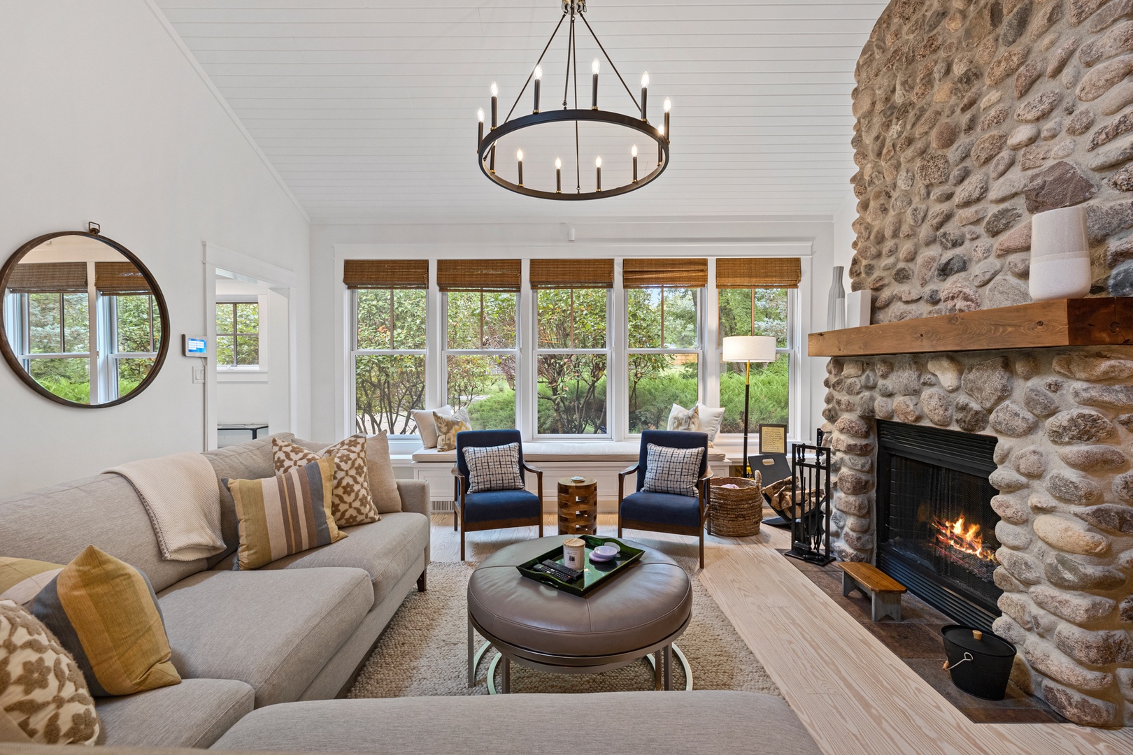 Graceful architecture and clean lines define the common areas of Bella and Dulce's Lakehouse.