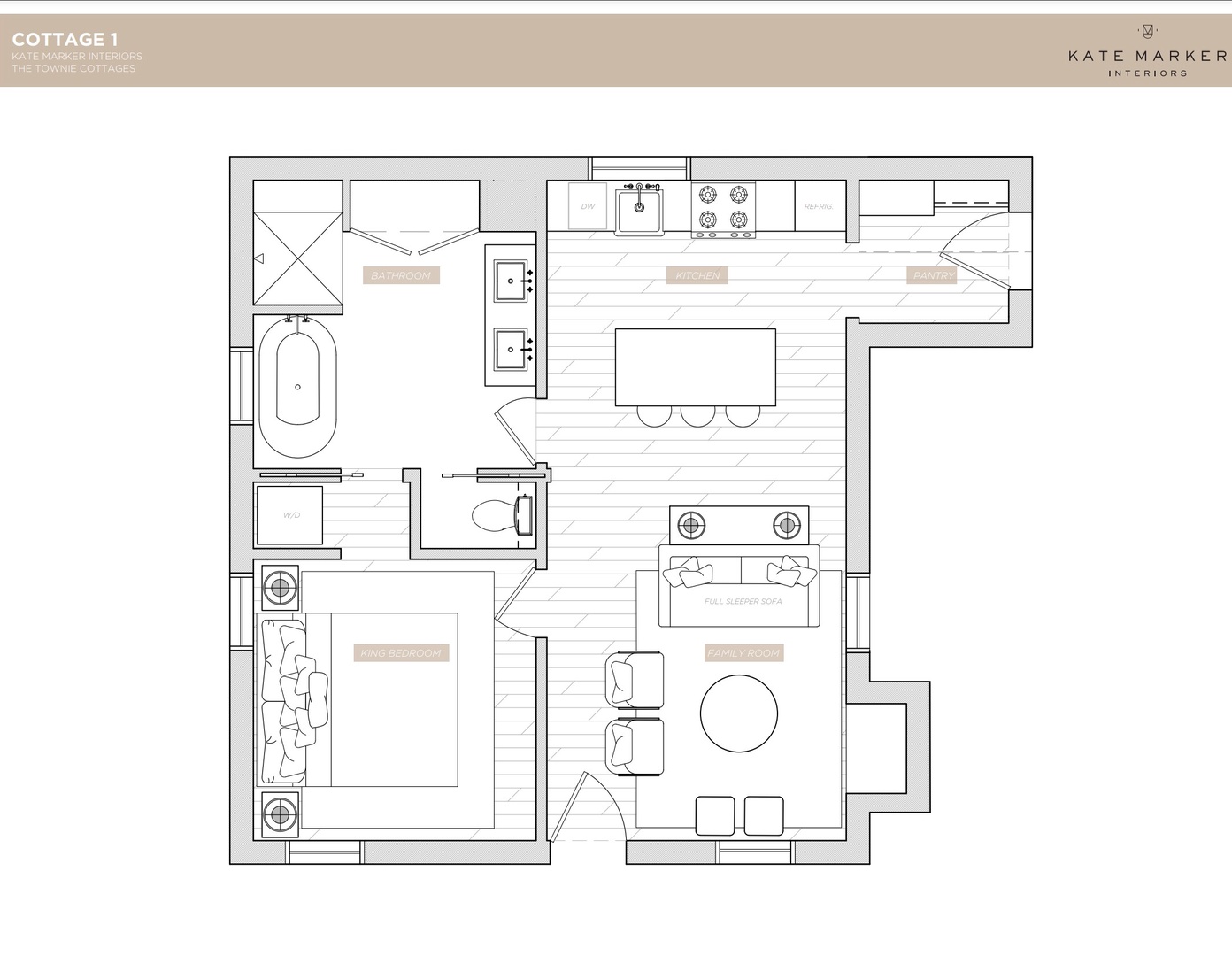 Townie Floor Plan - Cottage 1