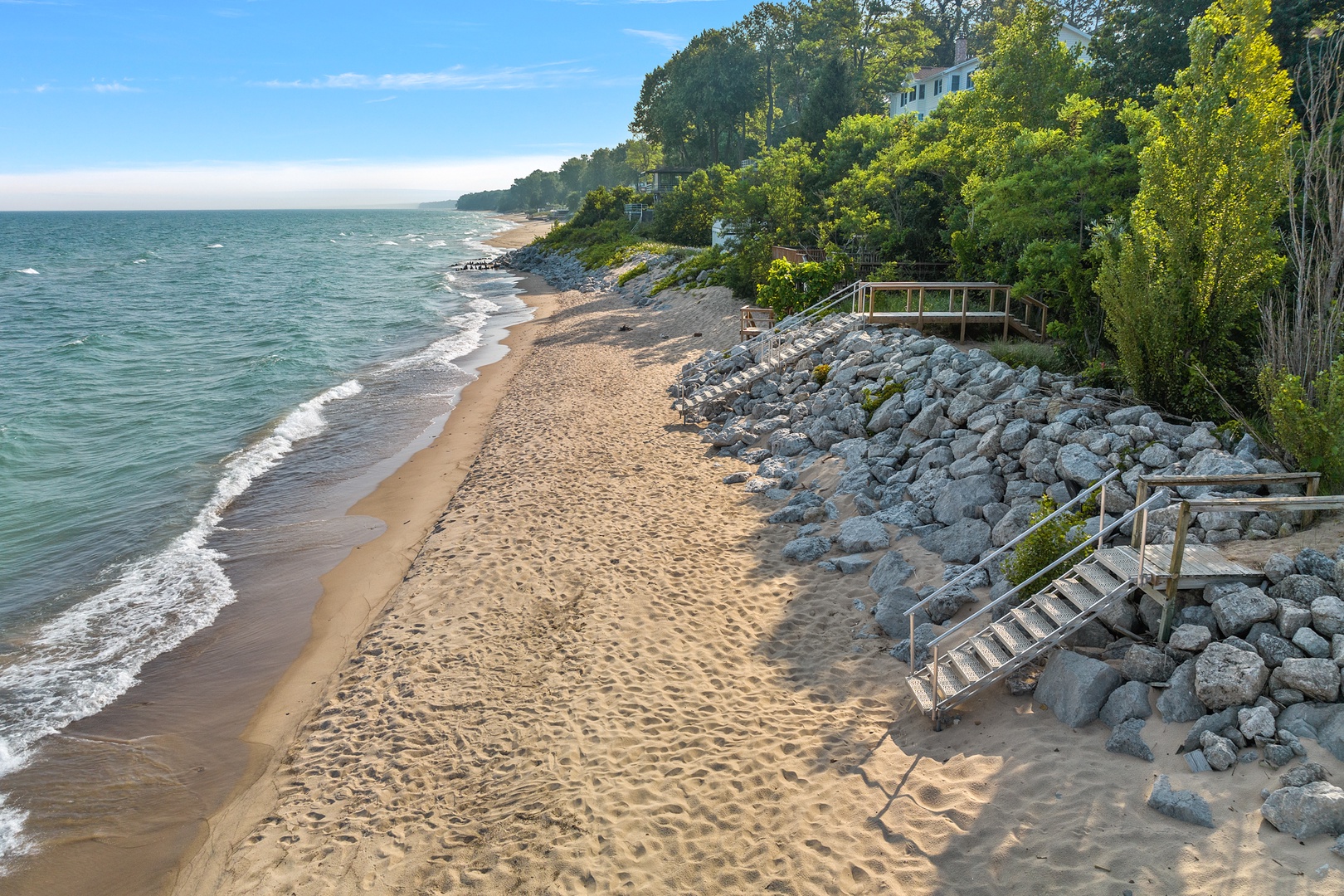 Our sandy beach is perfect for family play.