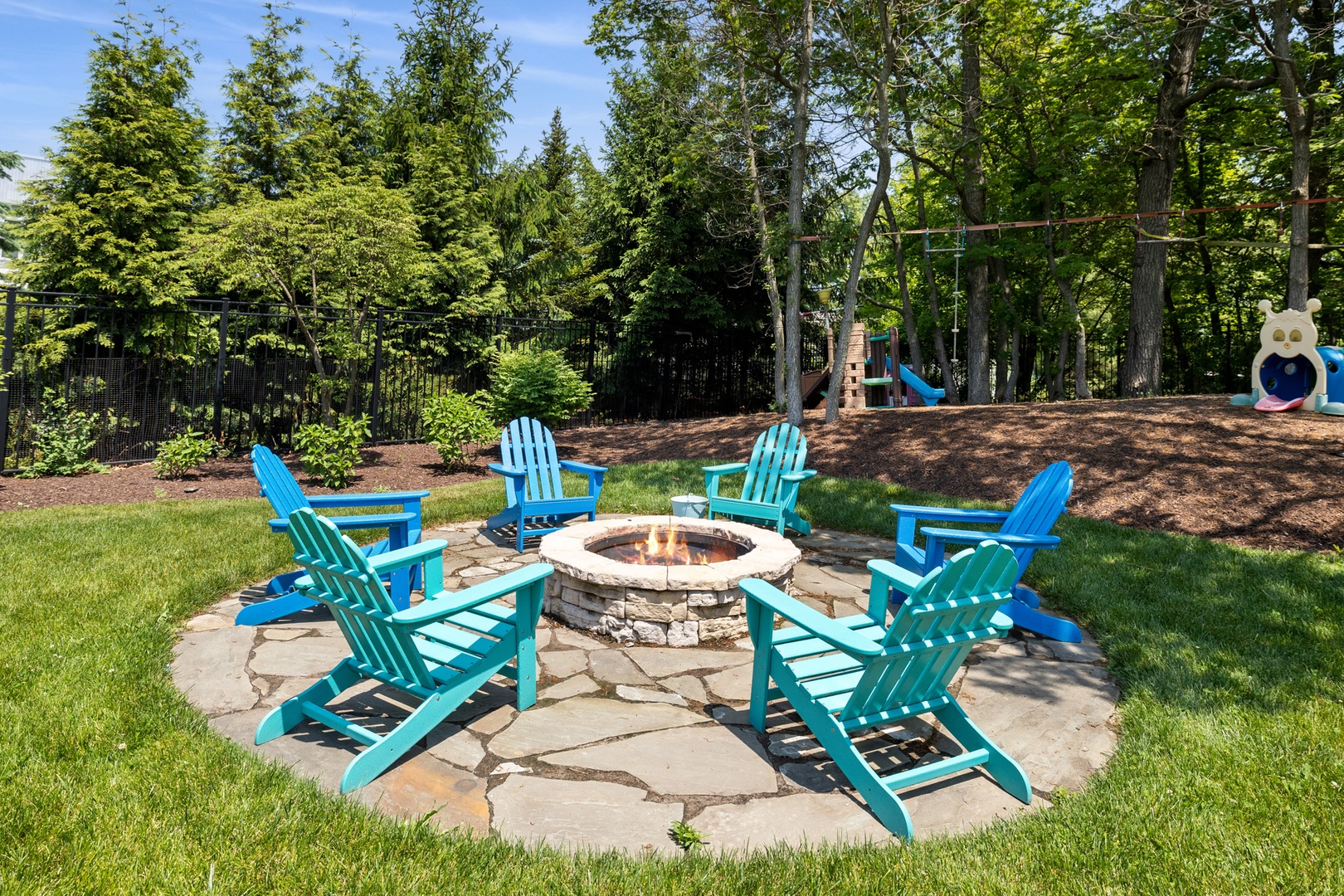 Get cozy and gather around the fire pit with some marshmallows or just to chat.