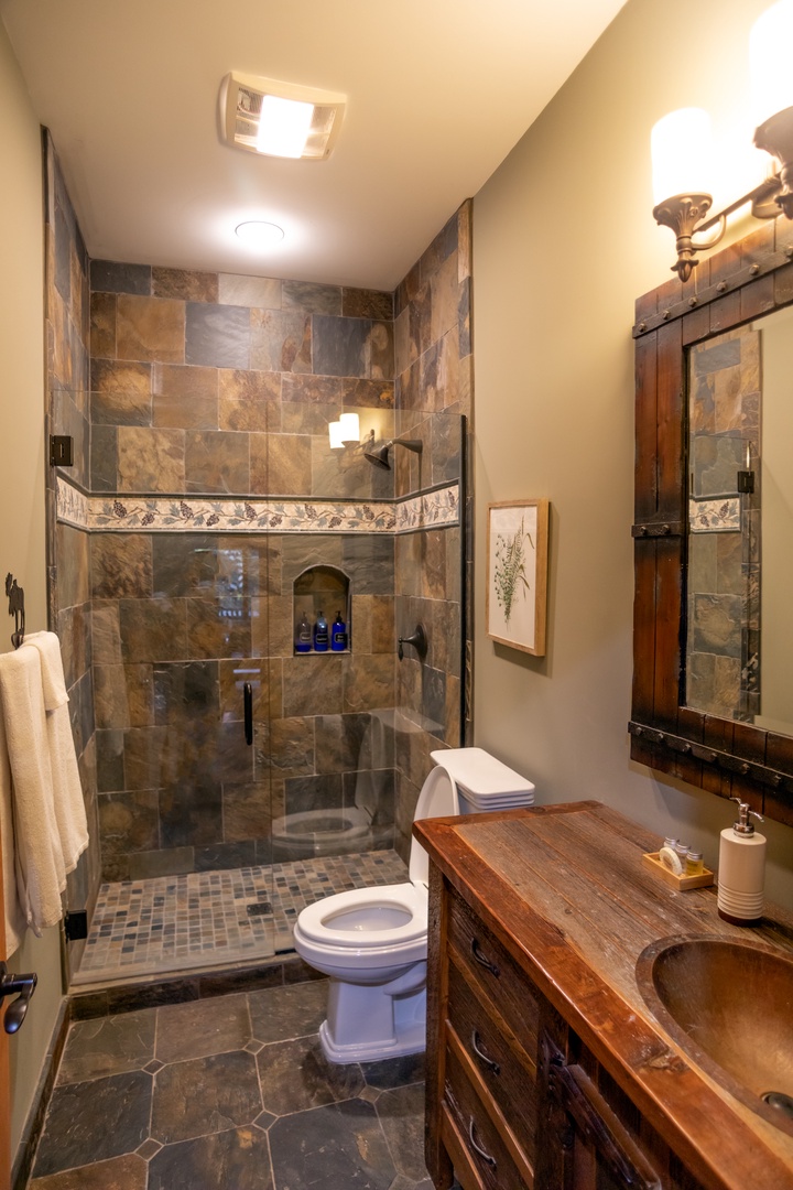 Every bathroom is fully upgraded with richly appointed features.