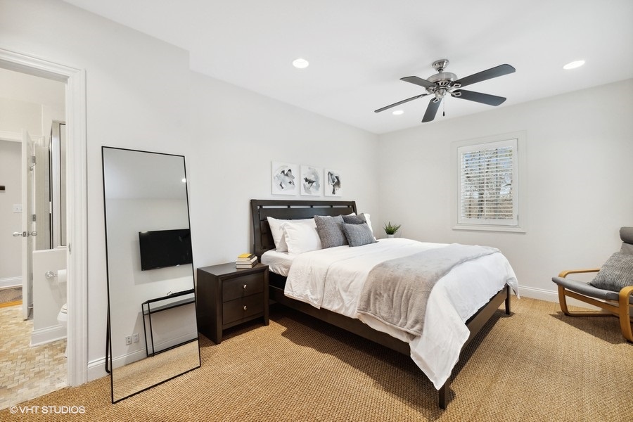Relax in this cozy bedroom on the first floor at Casi Cielo.