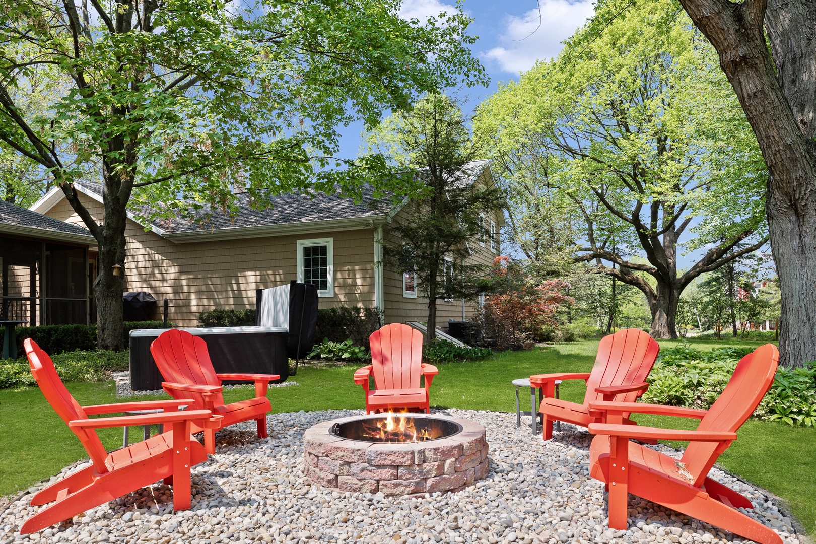 The firepit is always a great spot to unwind at day's end.