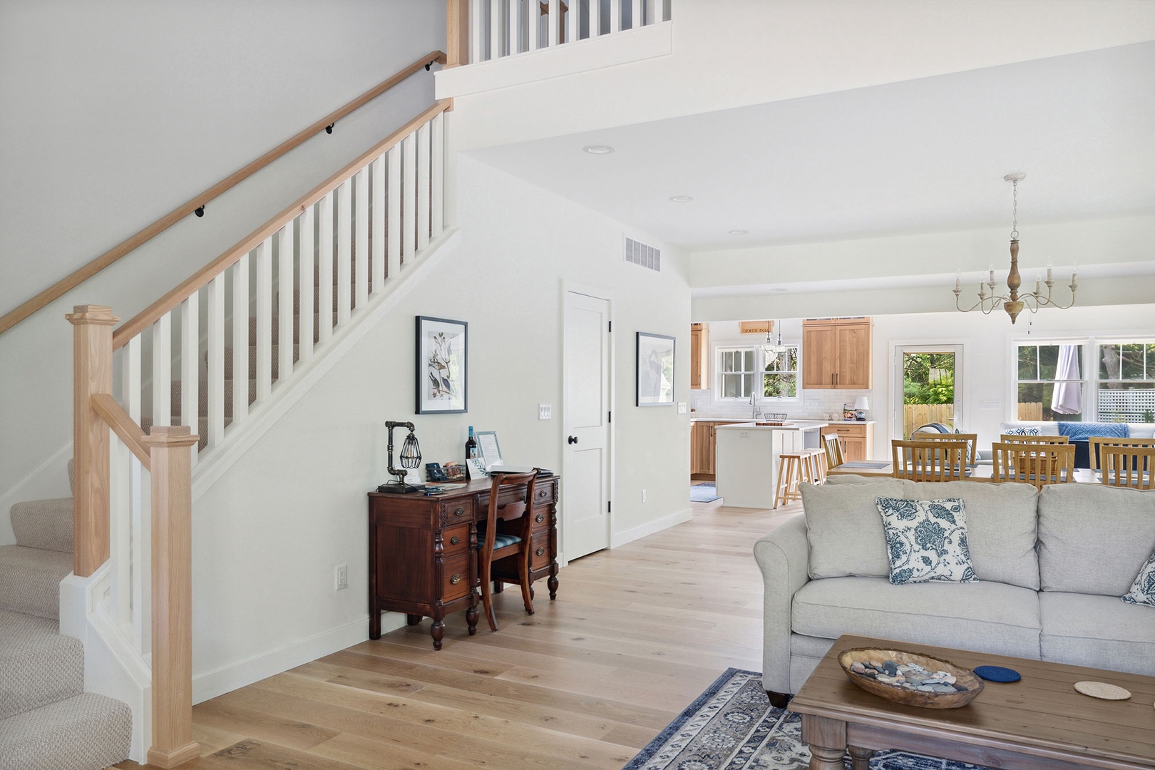 Head upstairs and find 2 more bedrooms and the comfy lounge area.