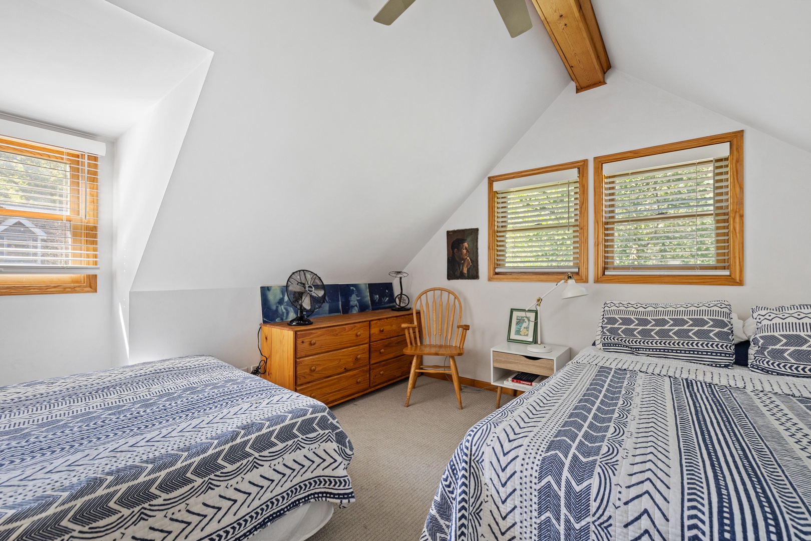 Bedroom 4 is upstairs and has 1 queen and 1 double bed.
