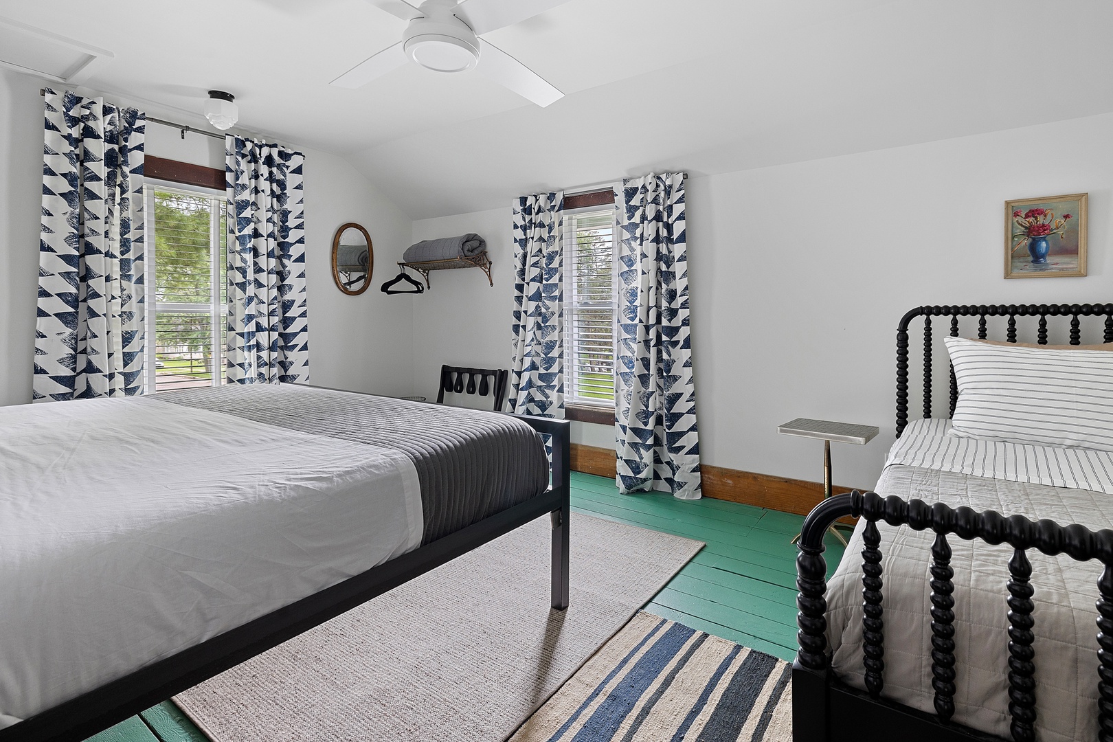 Bedroom #1 is upstairs and features a king bed + twin bed.