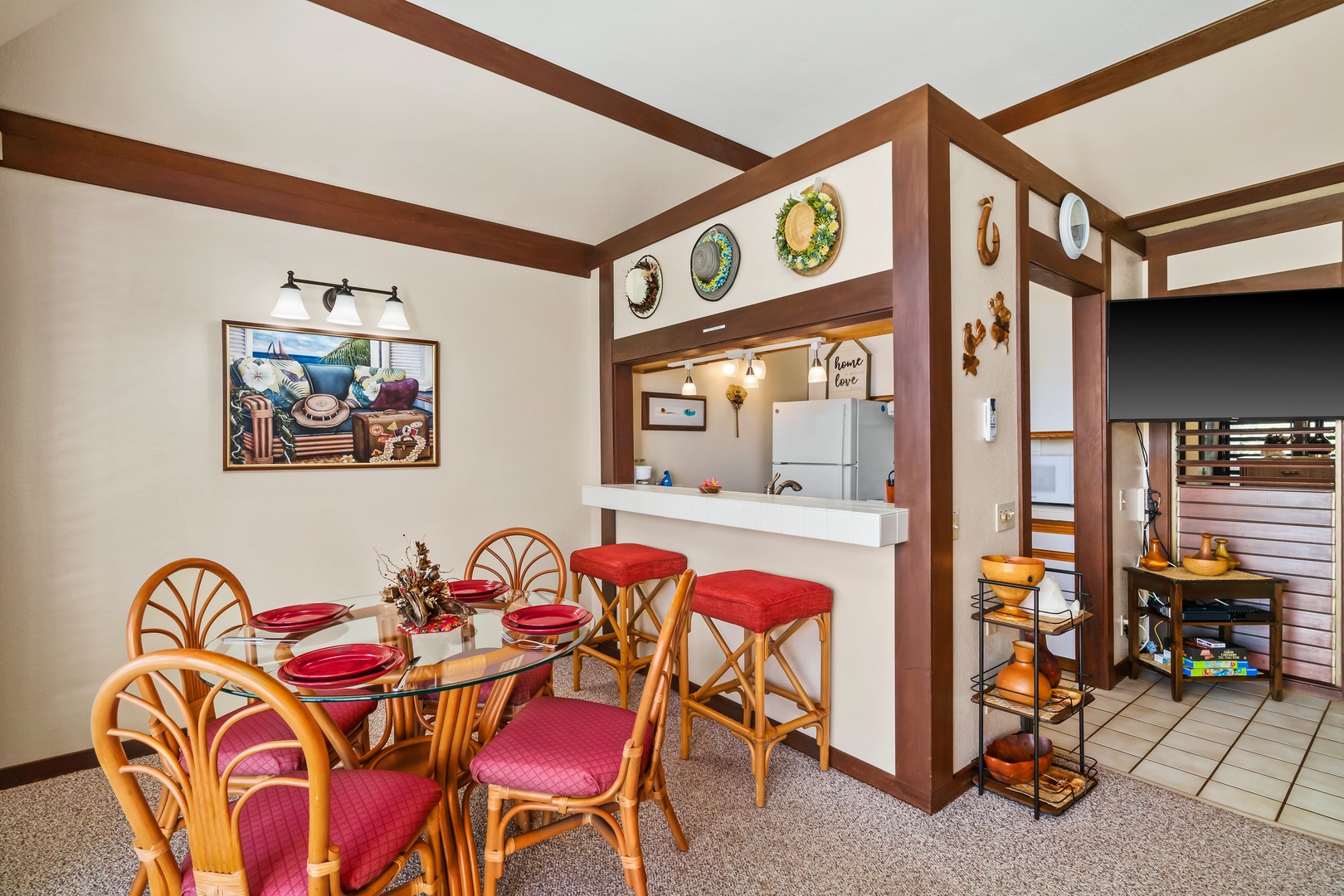 Open dining area with bar seating—perfect for family and friends