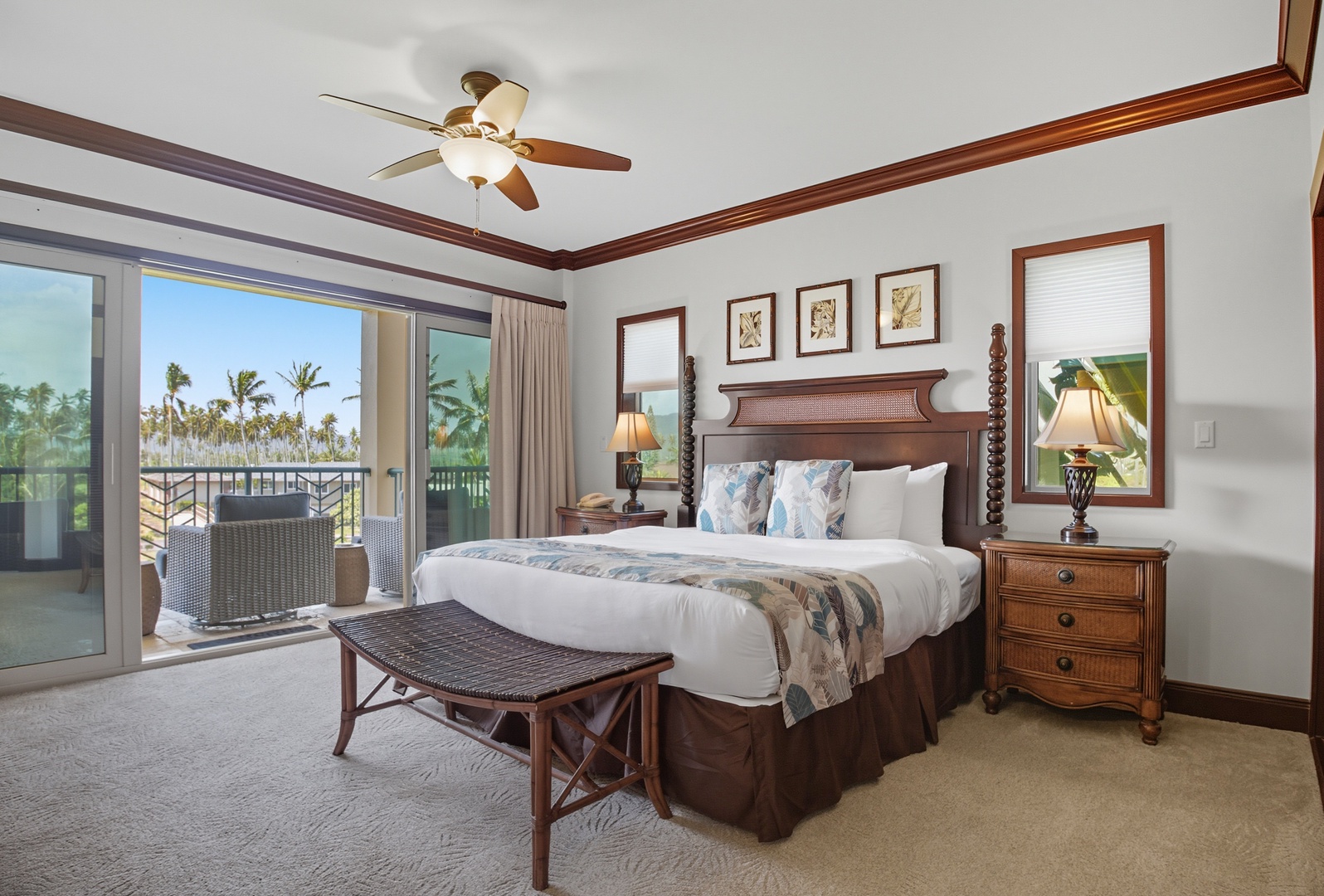 Wake up refreshed, island style – Stretch out in a plush king bed and let the sound of the ocean be your morning alarm