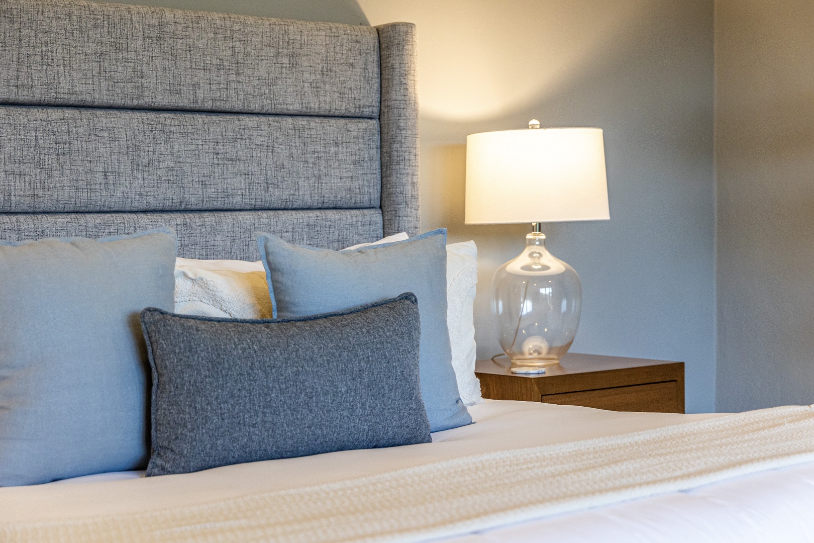 Sink into plush pillows and crisp linens in your peaceful bedroom retreat. Soft lighting and soothing tones create the perfect ambiance for restful nights.