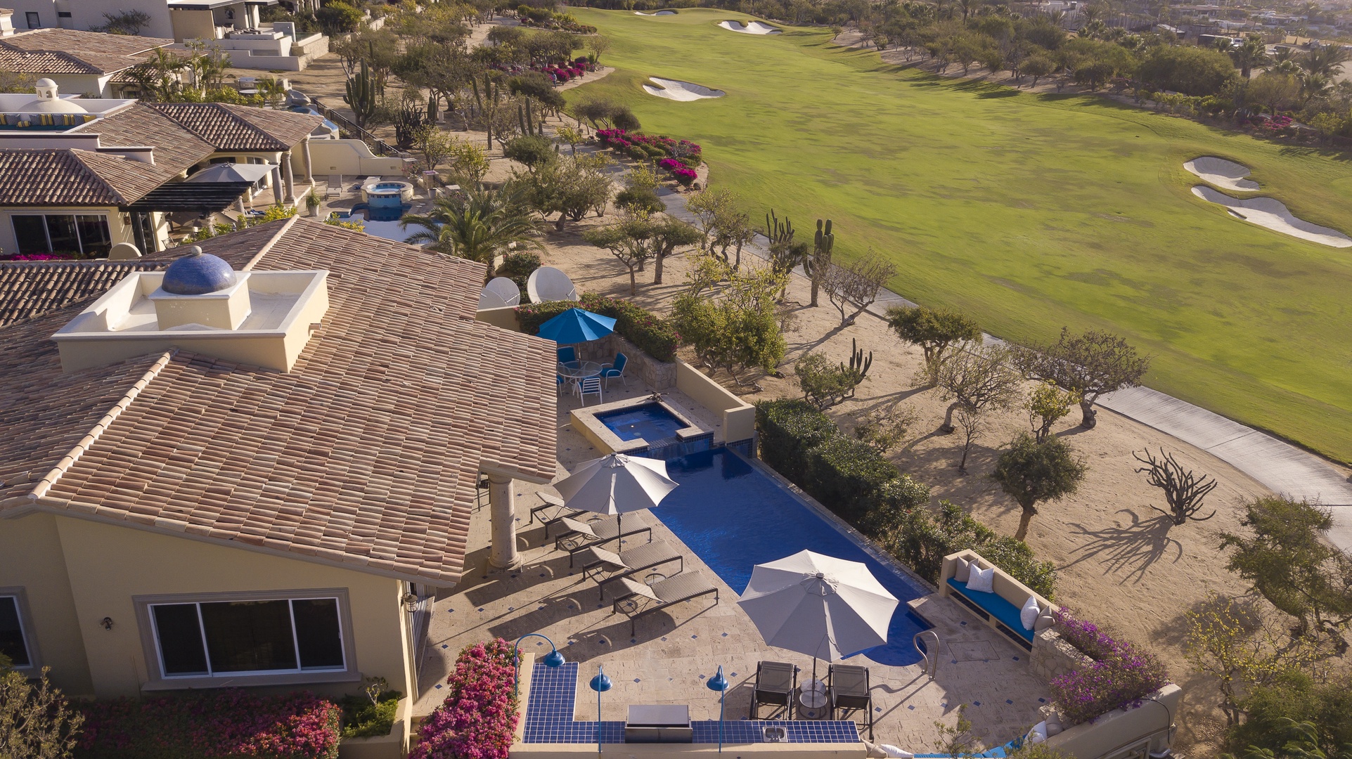 Stunning desert golf course villa with private pool, spa, and championship fairway views in a luxury resort setting.