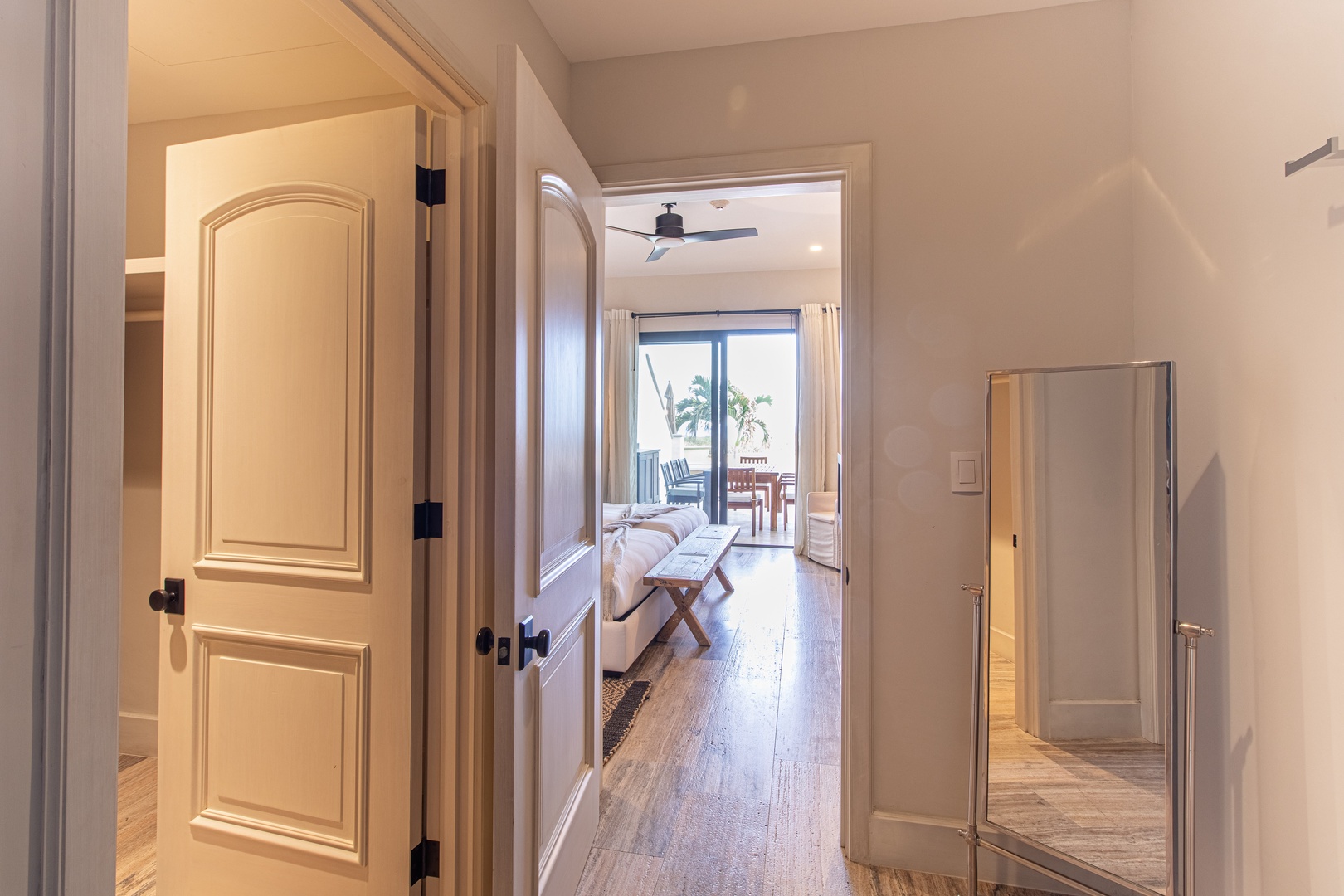 Step through the welcoming entryway into your bright, beautifully designed living space, where natural light and elegant details invite you to unwind in comfort.