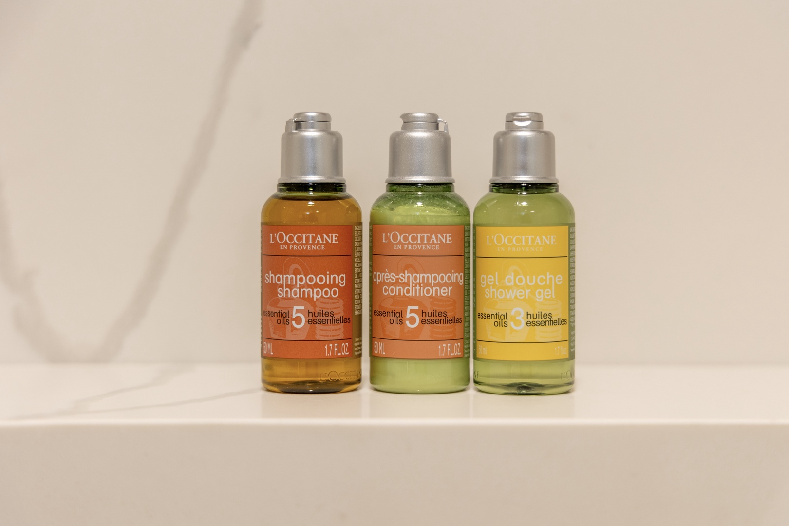L'Occitane luxury toiletries await your arrival, offering a spa-like pampering experience with essential oils.